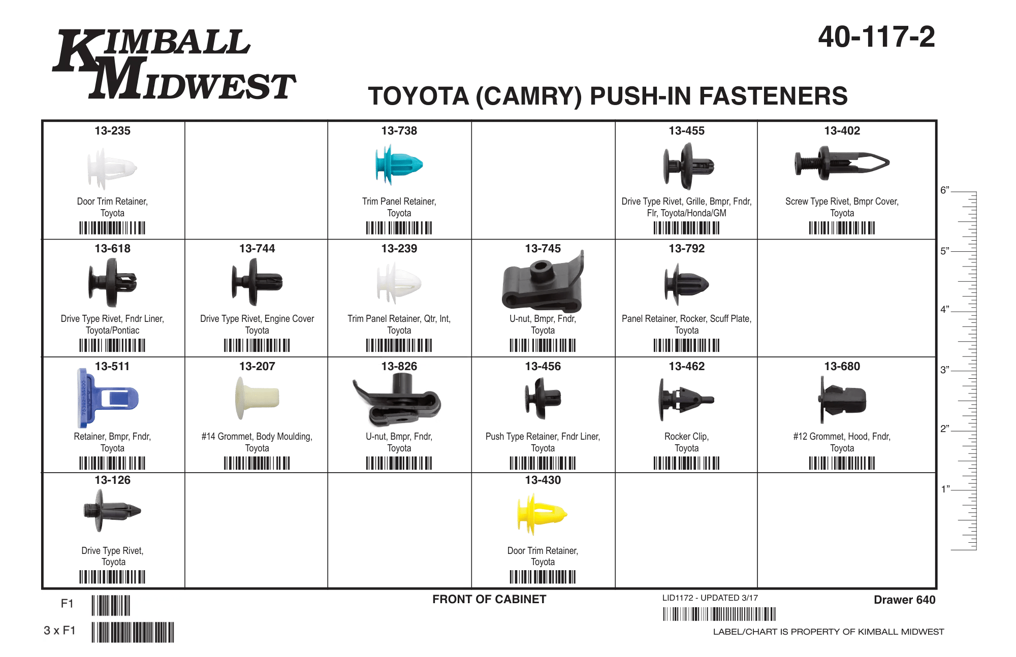 Toyota Camry Push-In Fastener Assortment