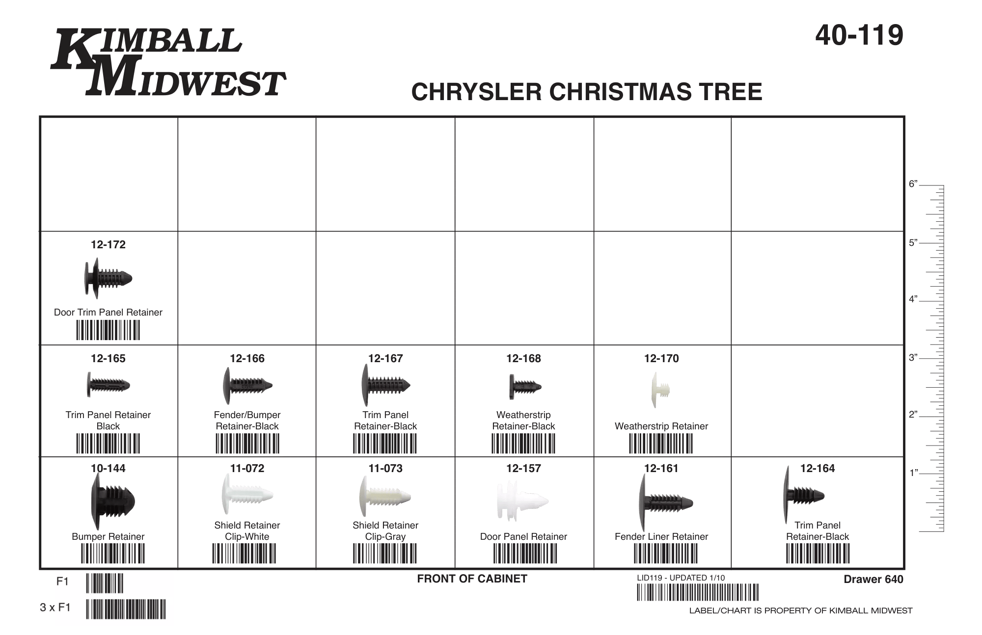 Chrysler Christmas Tree Push-In Fastener Assortment