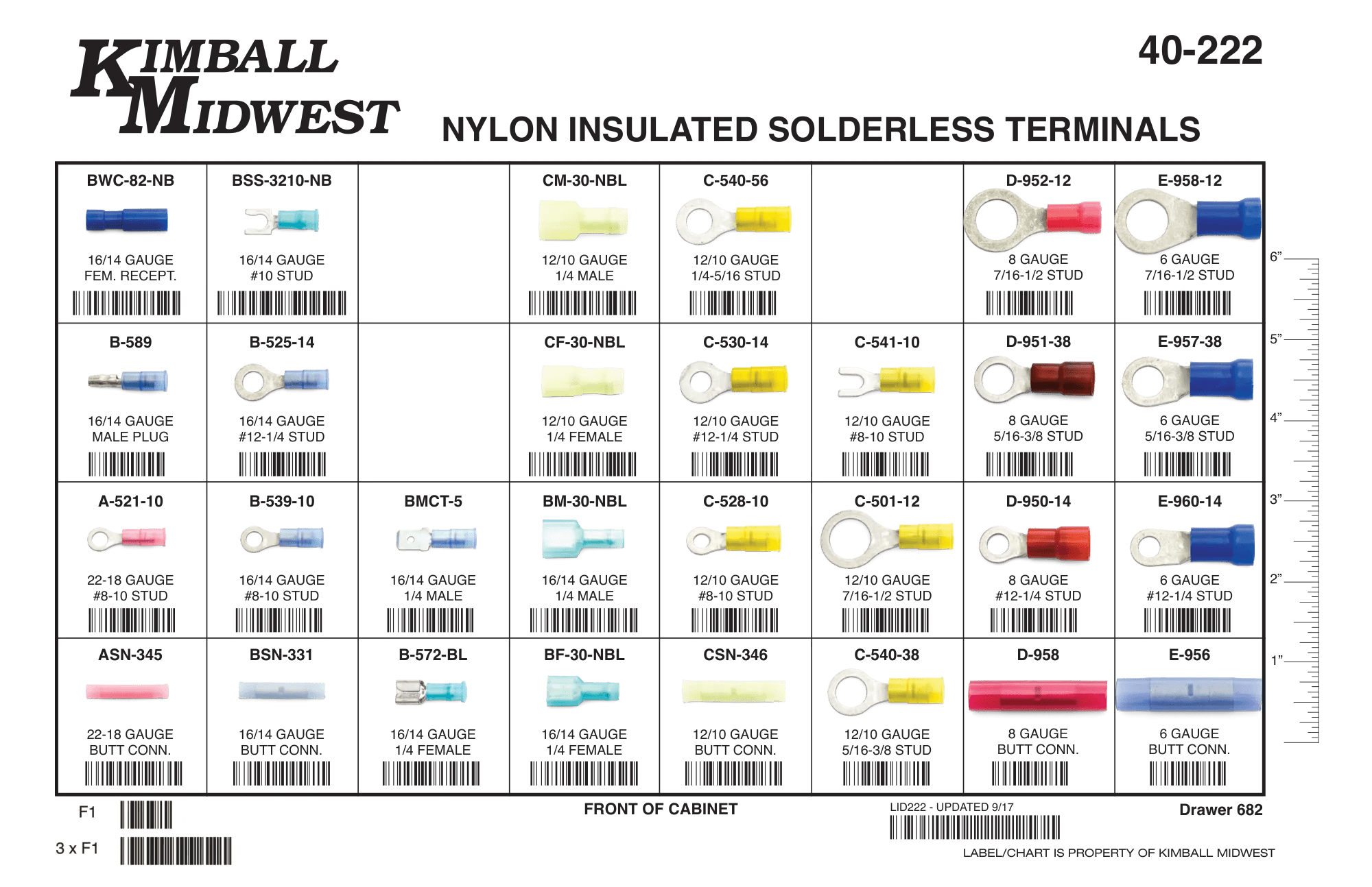 Nylon Insulated Solderless Terminal 32 Compartment Drawer Assortment