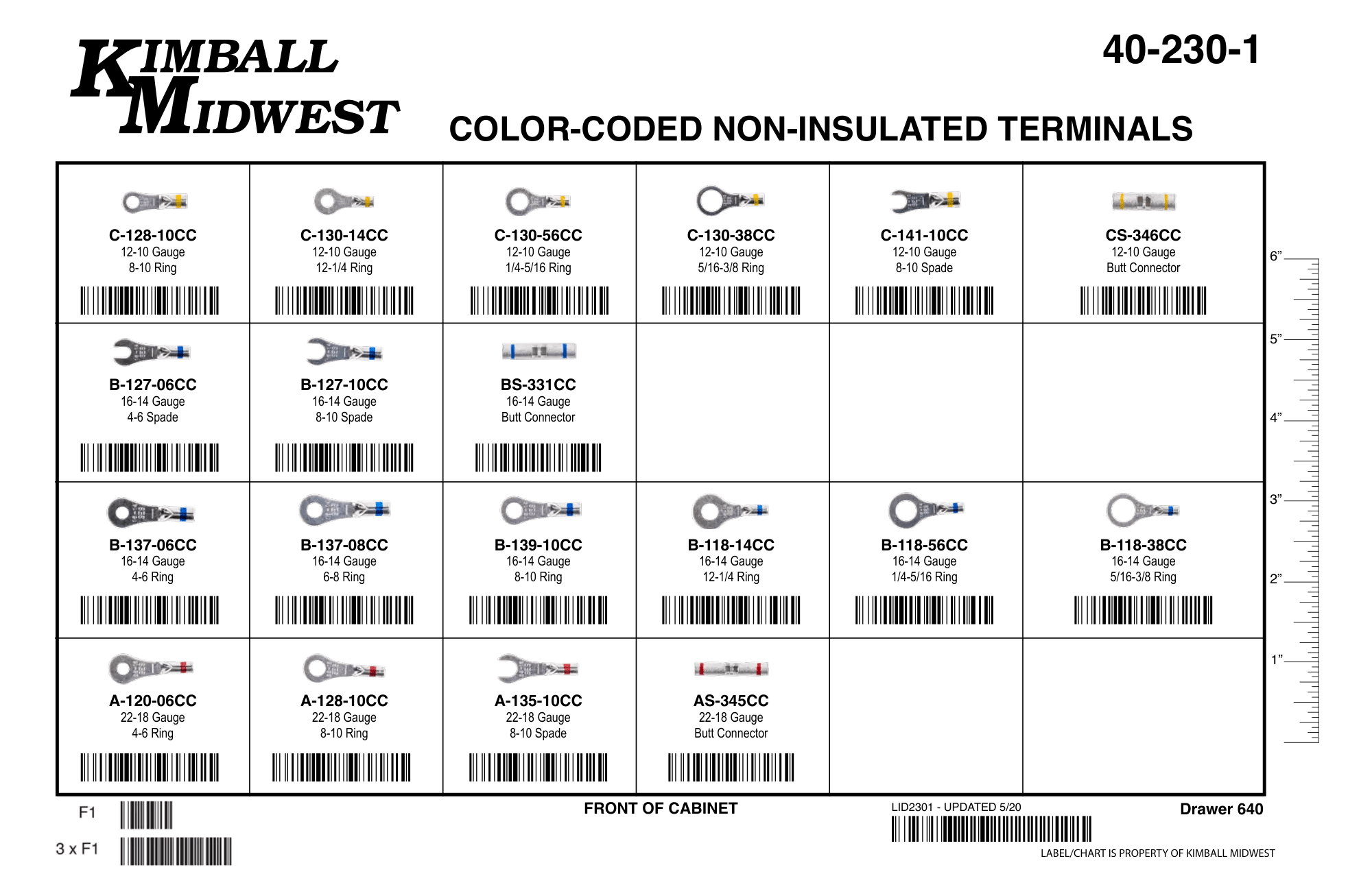 Color-Coded Non-Insulated Terminal Assortment