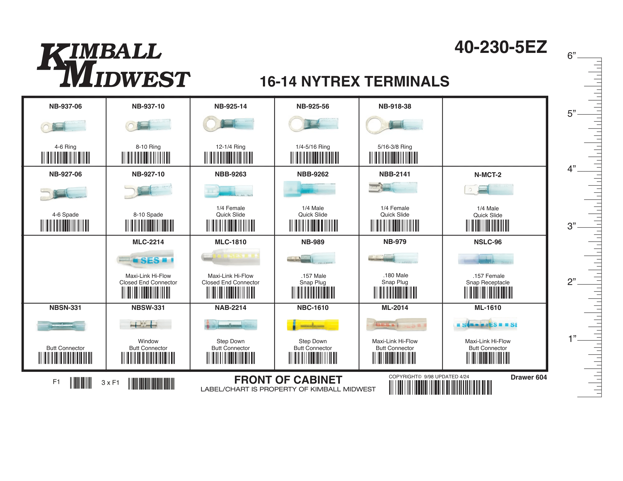 16 - 14 AWG Nytrex Terminal Assortment