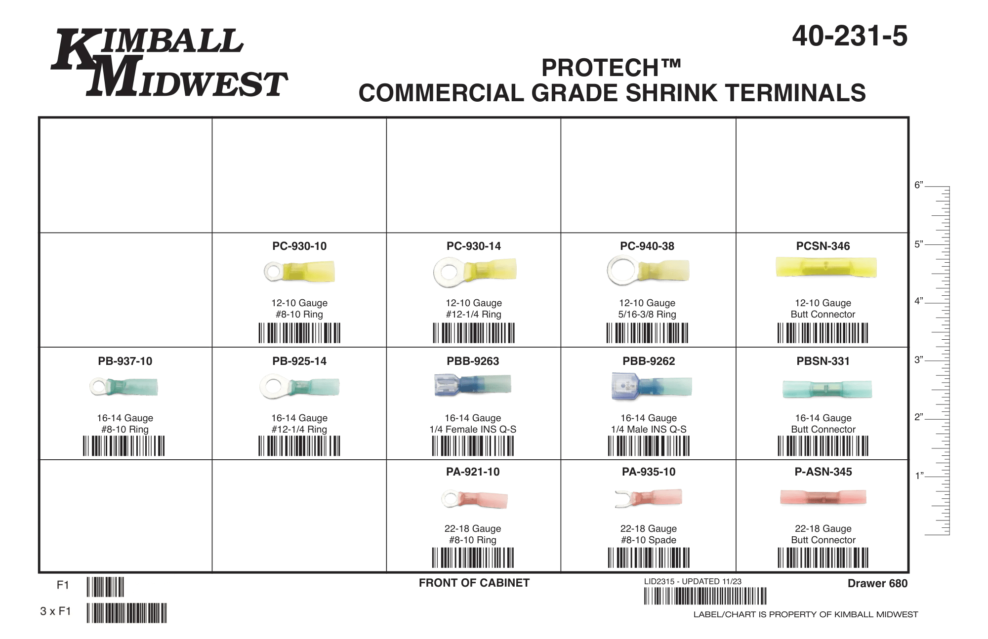 Pro-Tech™ Commercial Grade Heat Shrink Terminal 20 Compartment Drawer Assortment