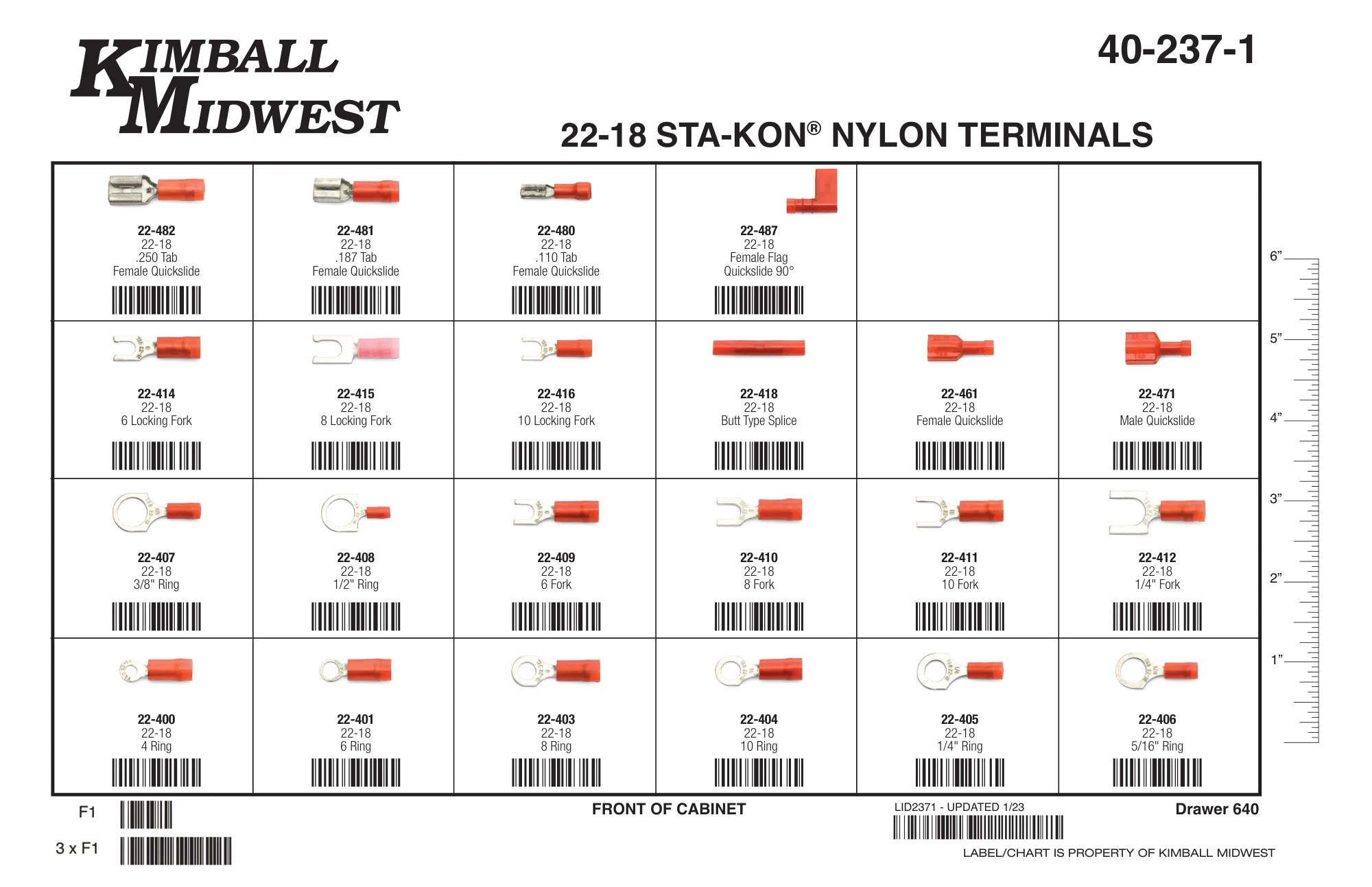 22 - 18 AWG Sta-Kon® Nylon Terminal Assortment
