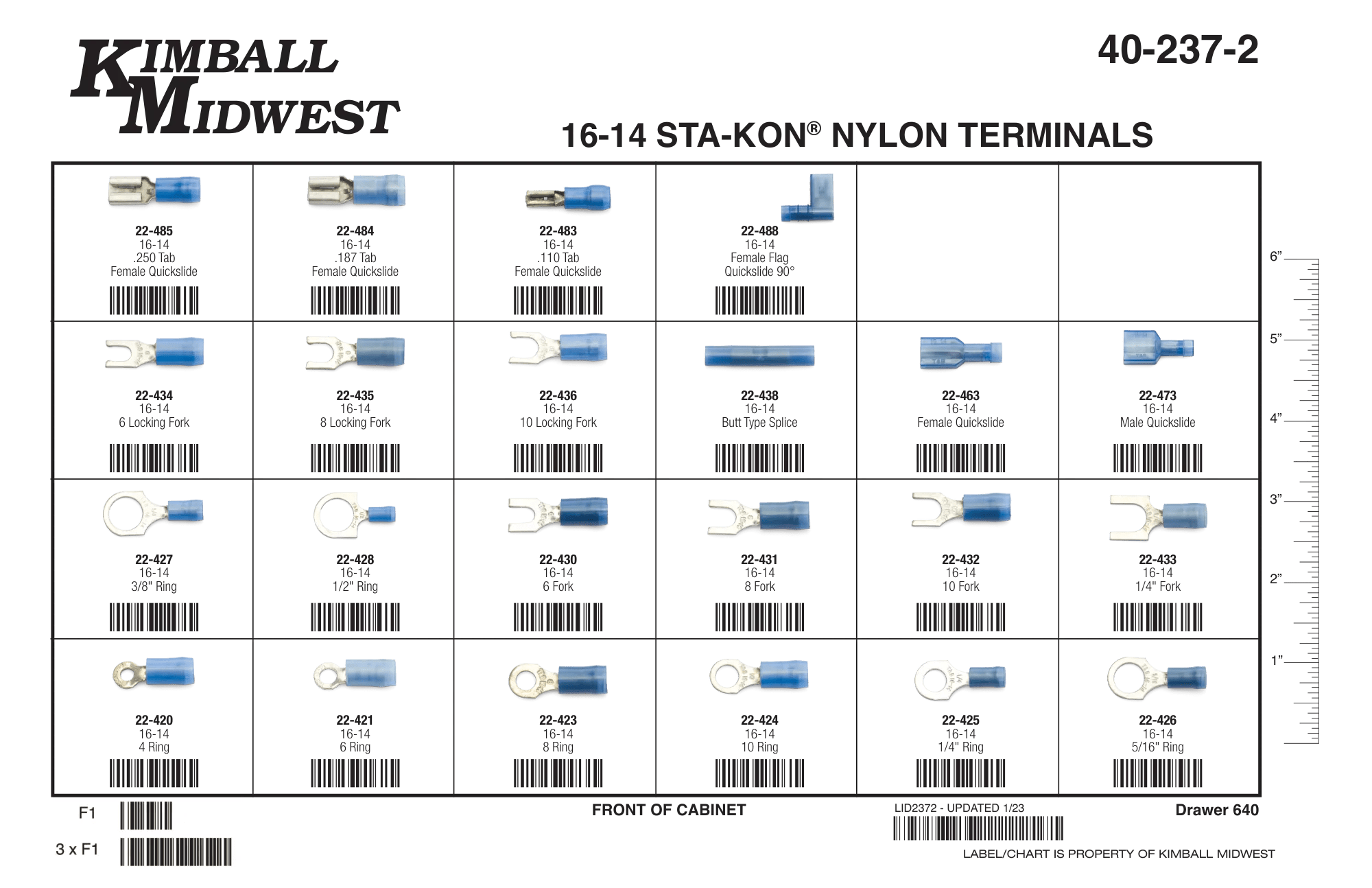 16 - 14 AWG Sta-Kon® Nylon Terminal Assortment