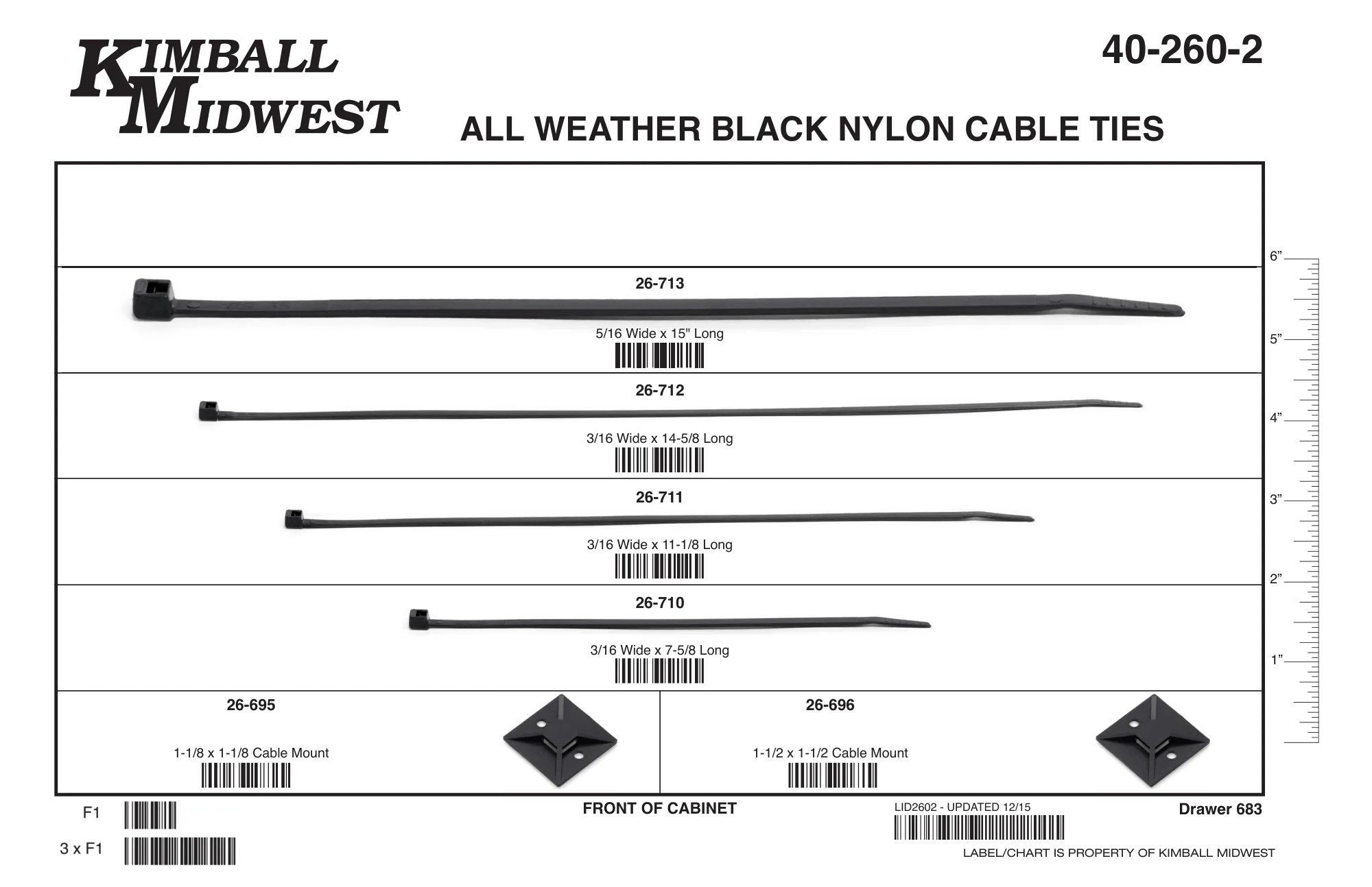 All Weather Black Nylon Cable Tie Drawer Assortment