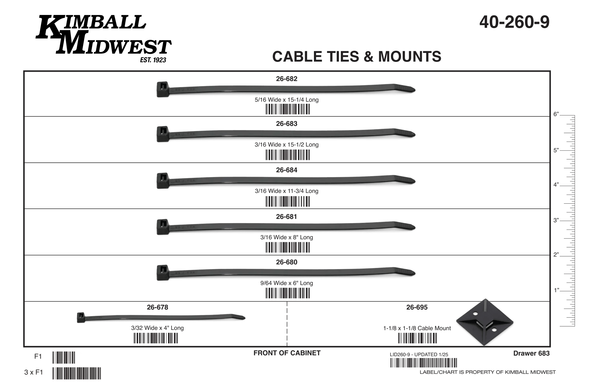 Black Nylon Cable Tie Drawer Assortment