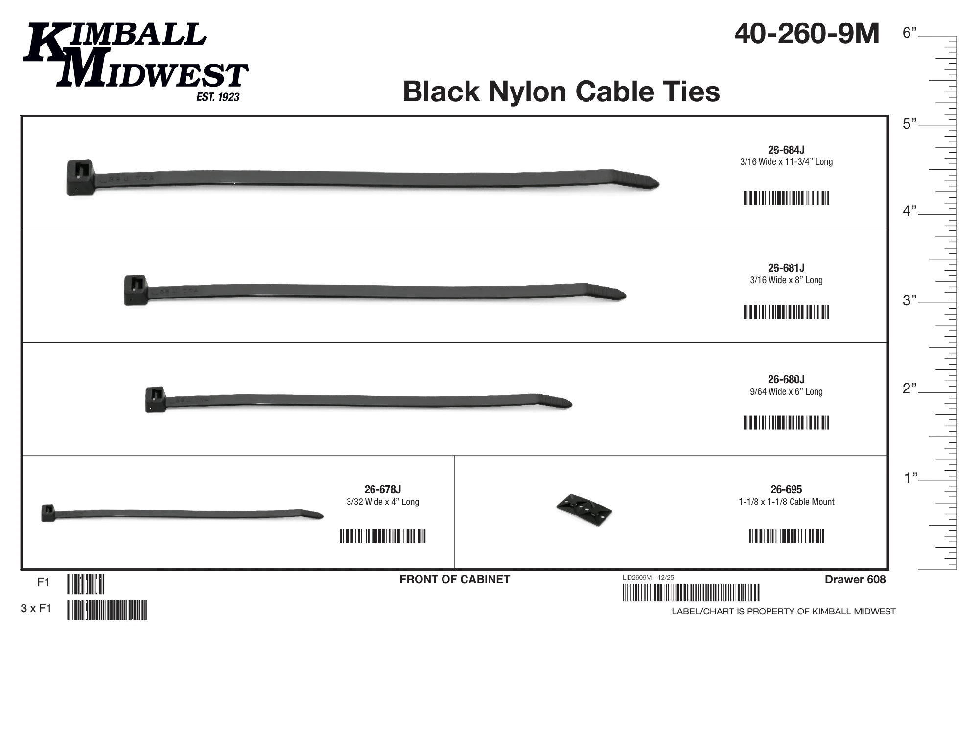 Black Nylon Cable Tie Mobile Storage Solution Assortment