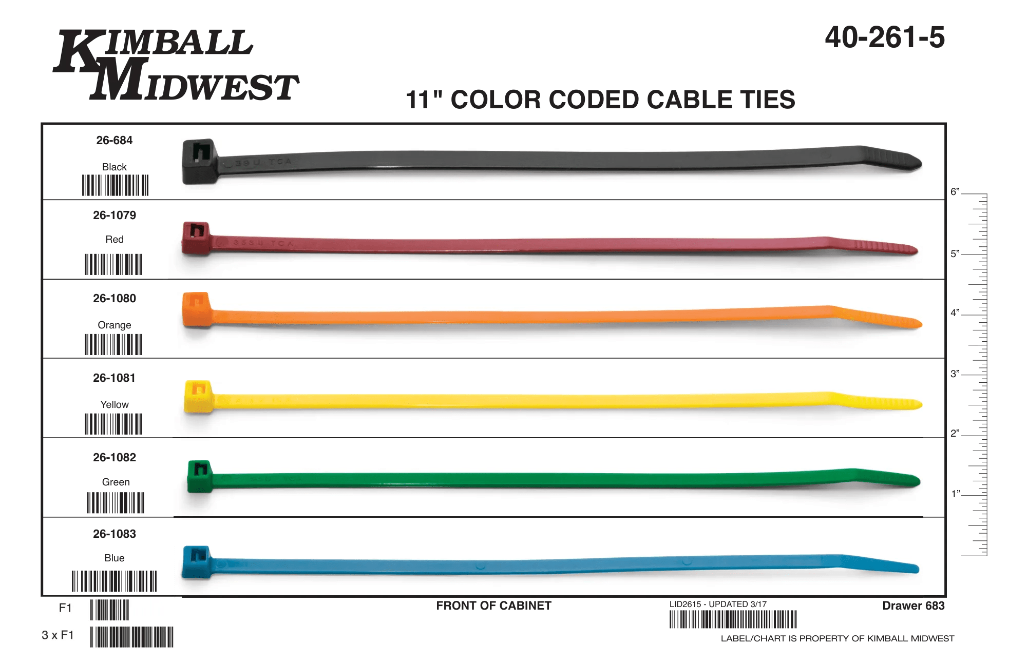 11" Color Coded Cable Tie Assortment