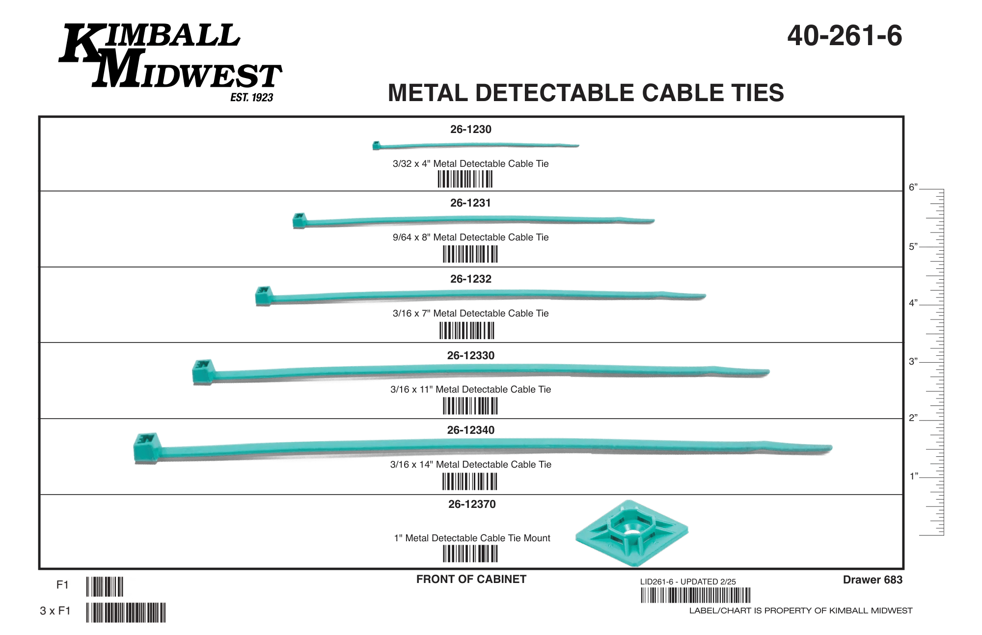 Metal Detectable Cable Tie Drawer Assortment