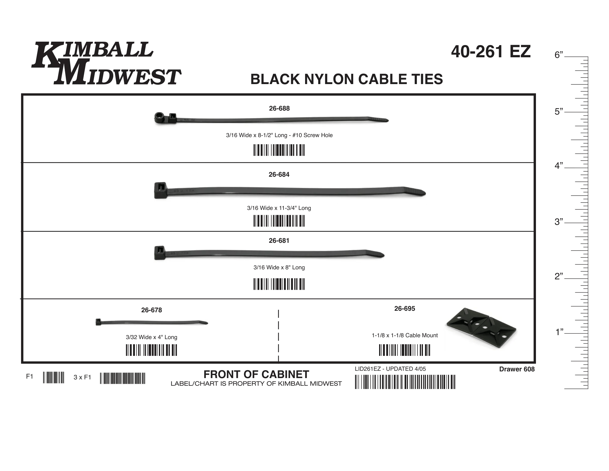 Black Nylon Cable Tie Poly Box Assortment