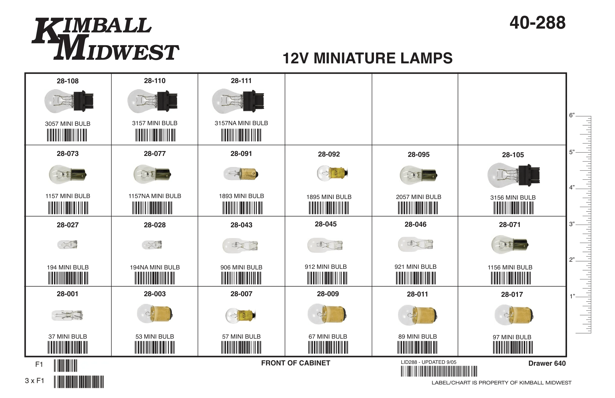 12 Volt Miniature Lamp 24 Compartment Drawer Assortment