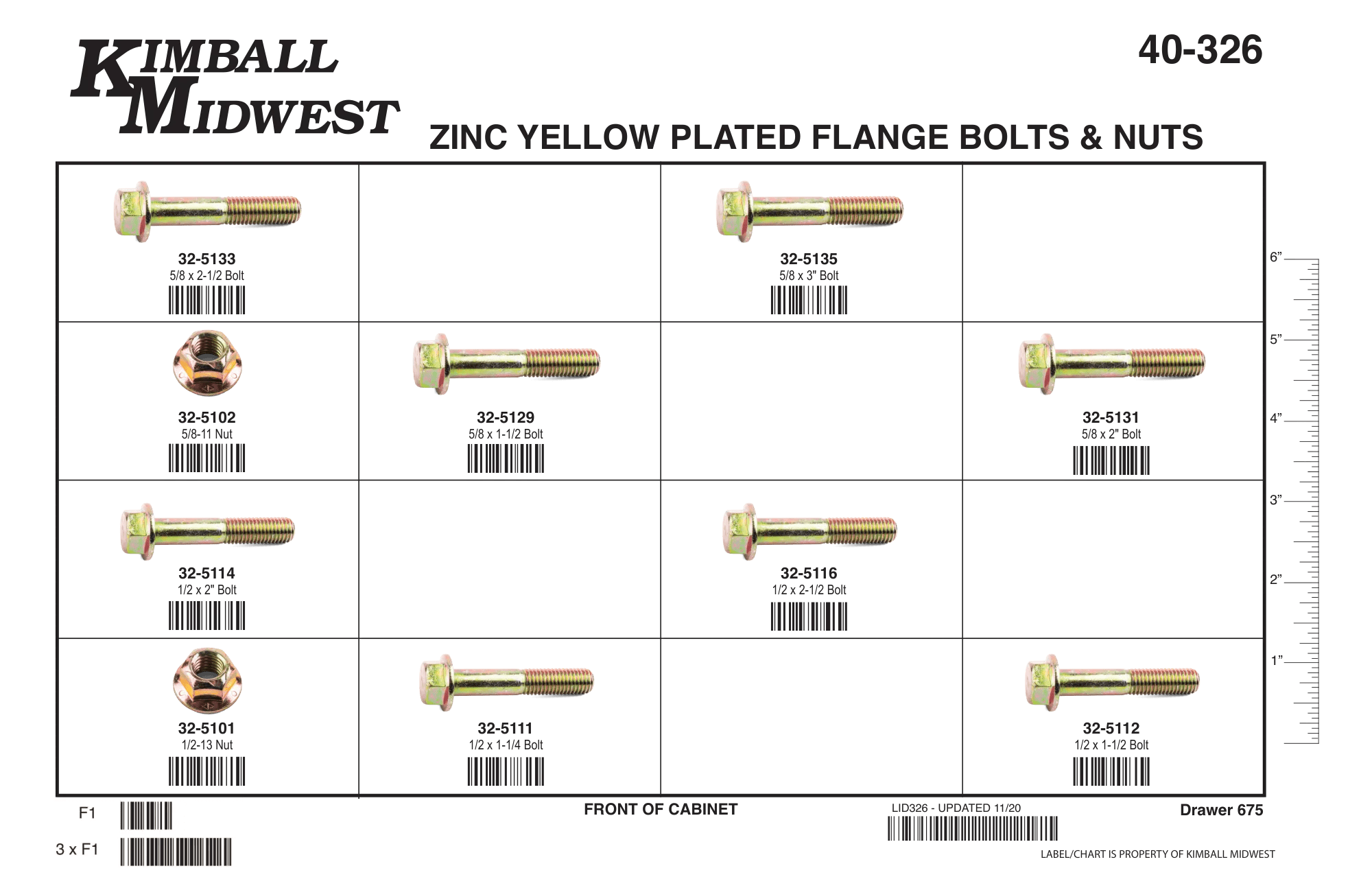 Zinc Yellow Plated Flange Bolts & Nuts Assortment