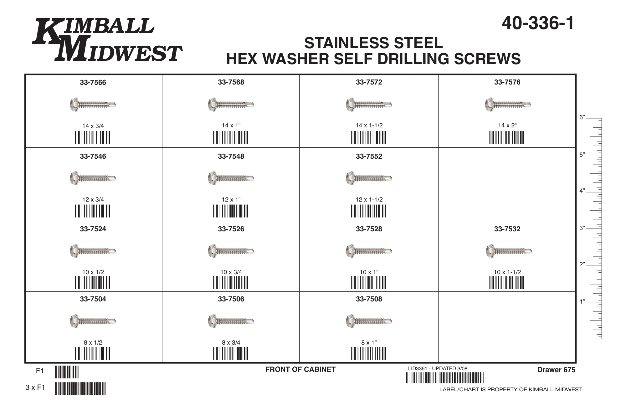 410 Stainless Steel Hex Washer Head Self-Drilling Screw Drawer Assortment (#8 - #14)