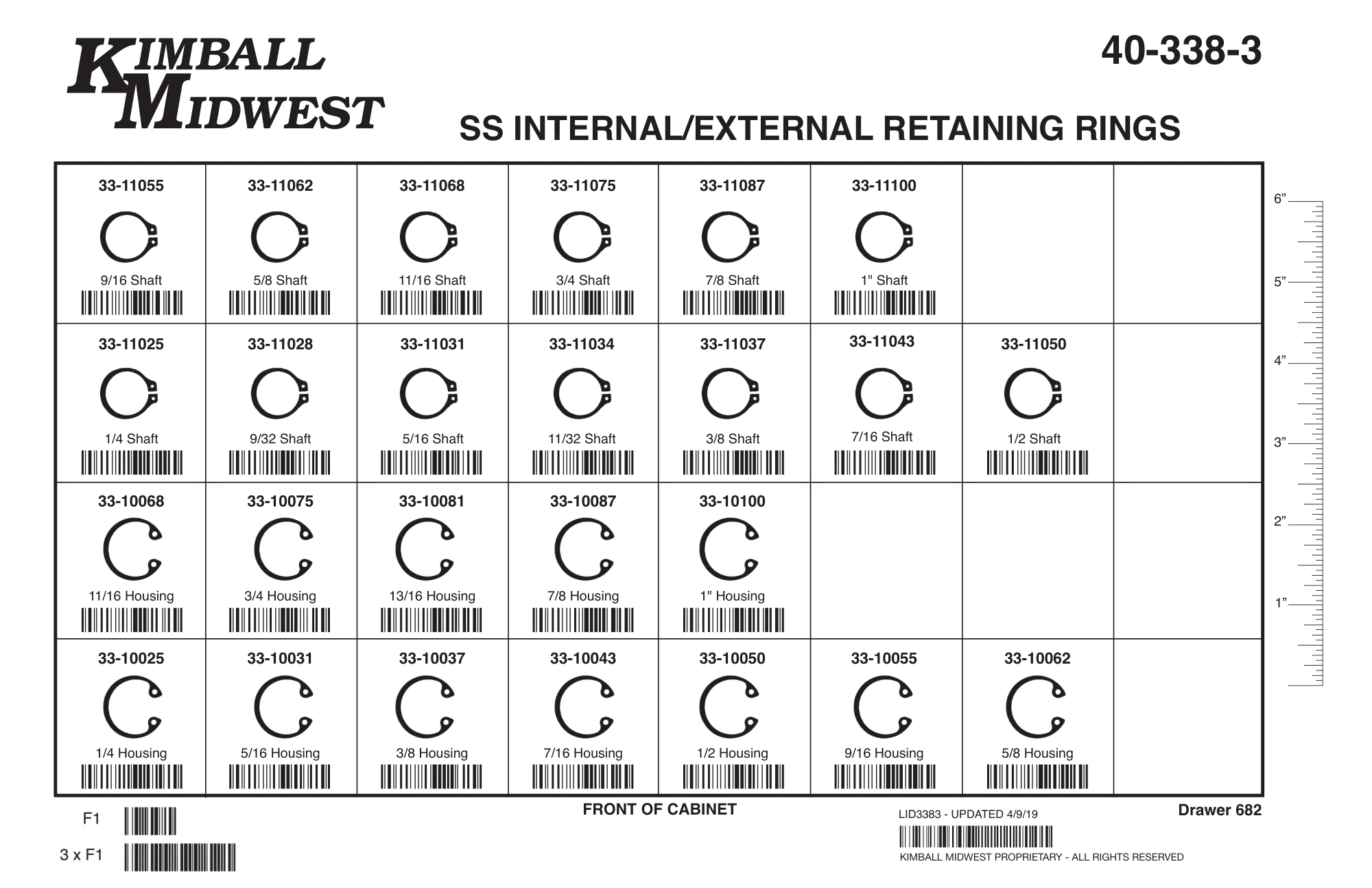18-8 Stainless Steel Internal & External Snap Ring Assortment (1/4" - 1")