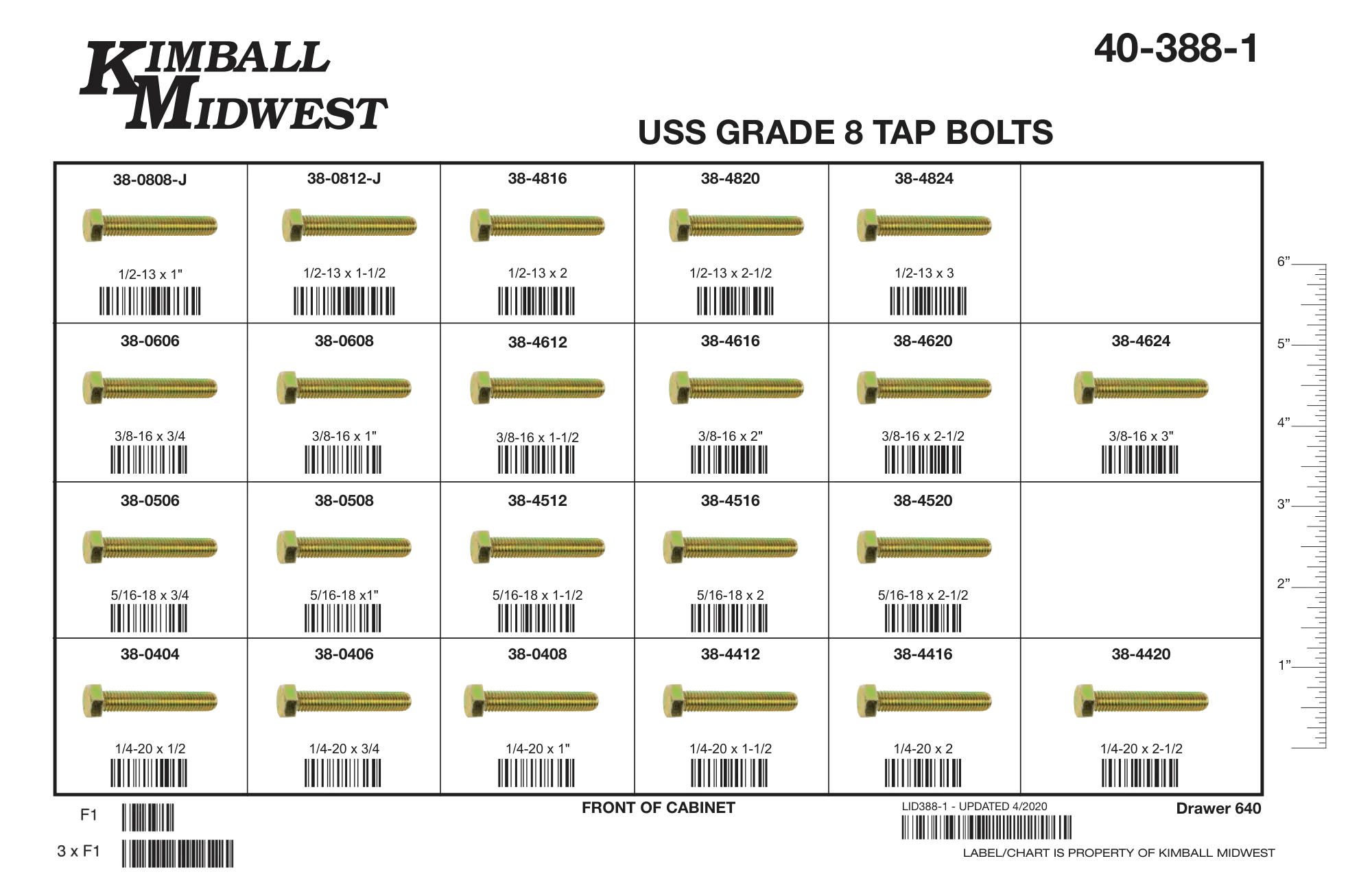 Fully Threaded Grade 8 Hex Head Cap Screw (Tap Bolt) Assortment (1/4" - 1/2")