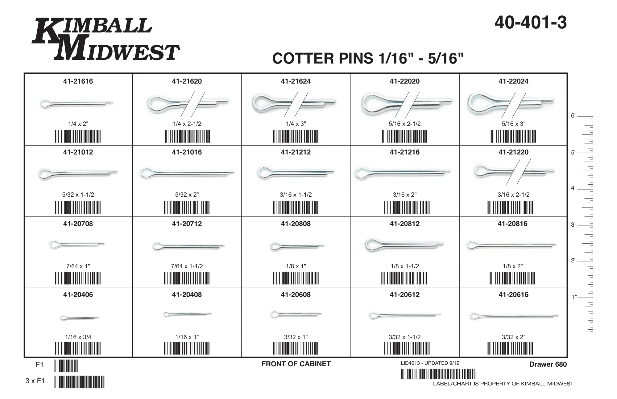 Extended Prong Cotter Pin Assortment (1/16" - 5/16")