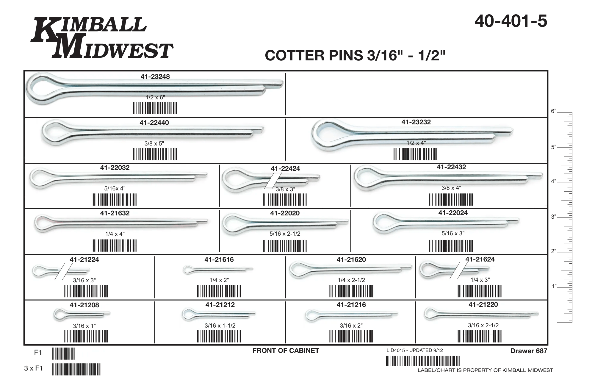 Extended Prong Cotter Pin Assortment (3/16" - 1/2")