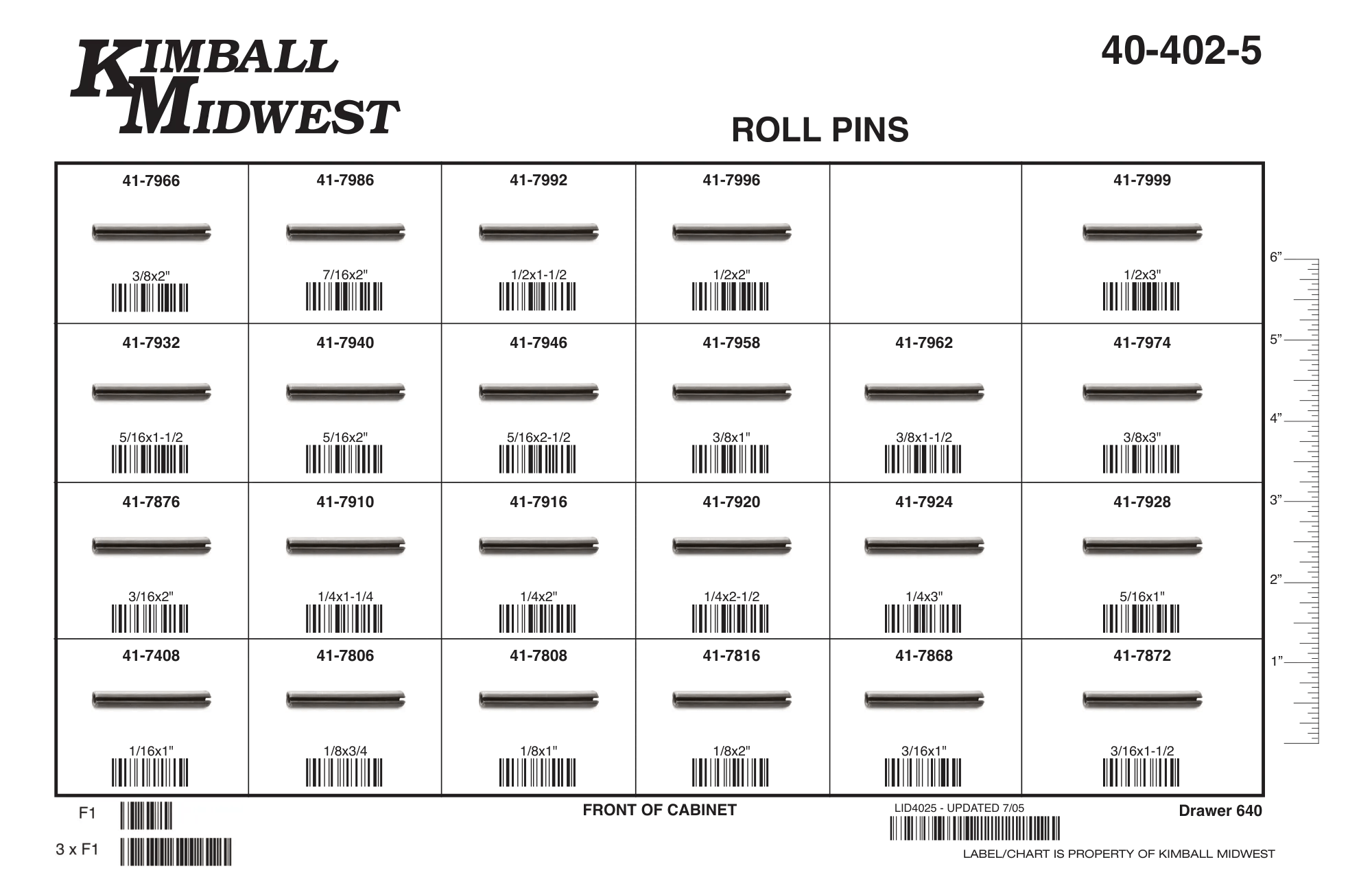 Black Oil Dipped (SAE) Roll Pin Assortment (1/16" - 1/2")