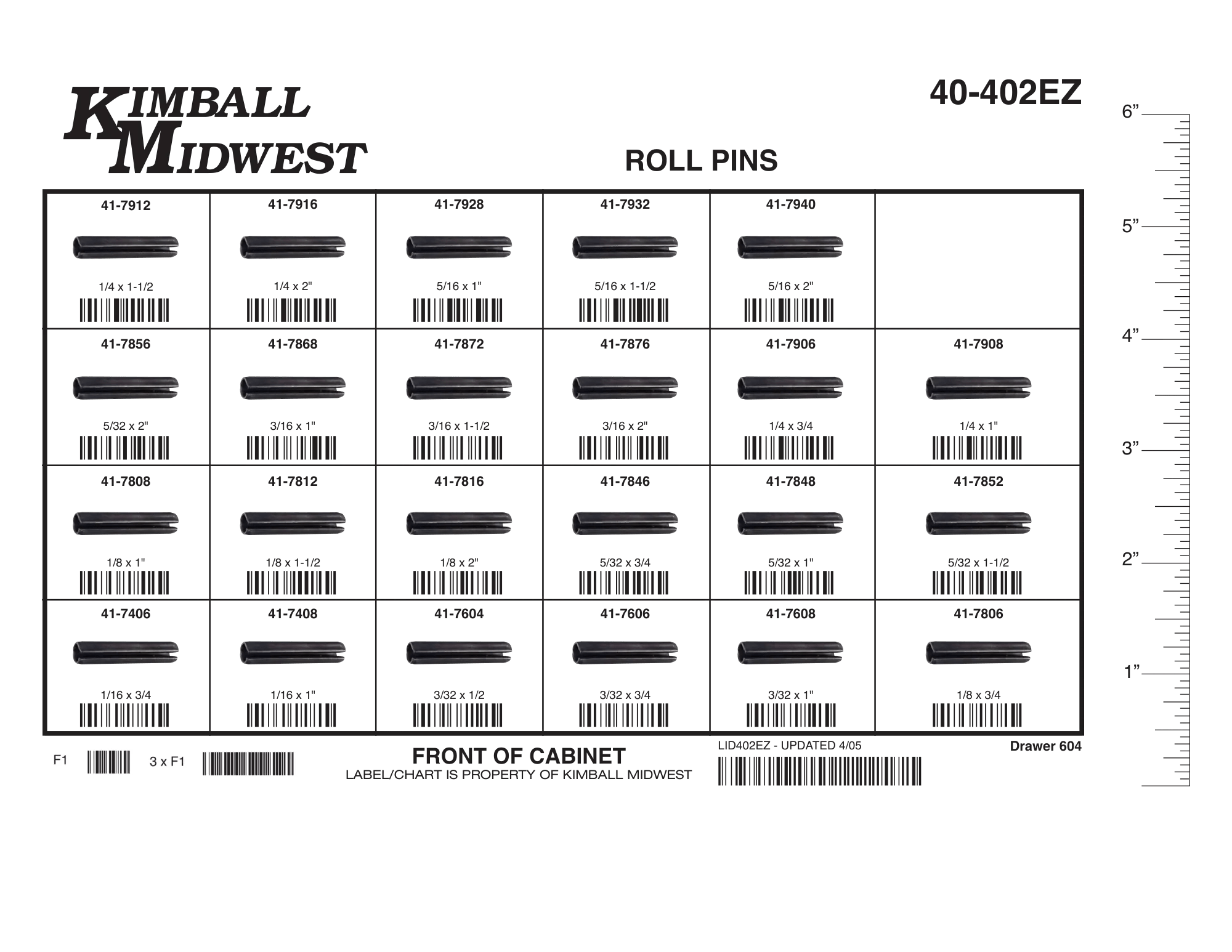 Split Roll Pin E-Z Carry Assortment (1/16" - 5/16")