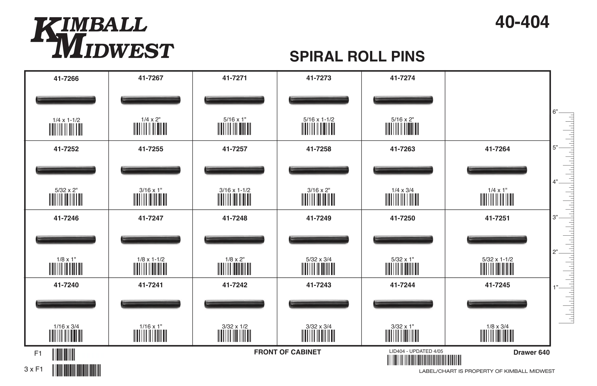 Spiral Roll Pin Assortment (1/16" - 5/16")