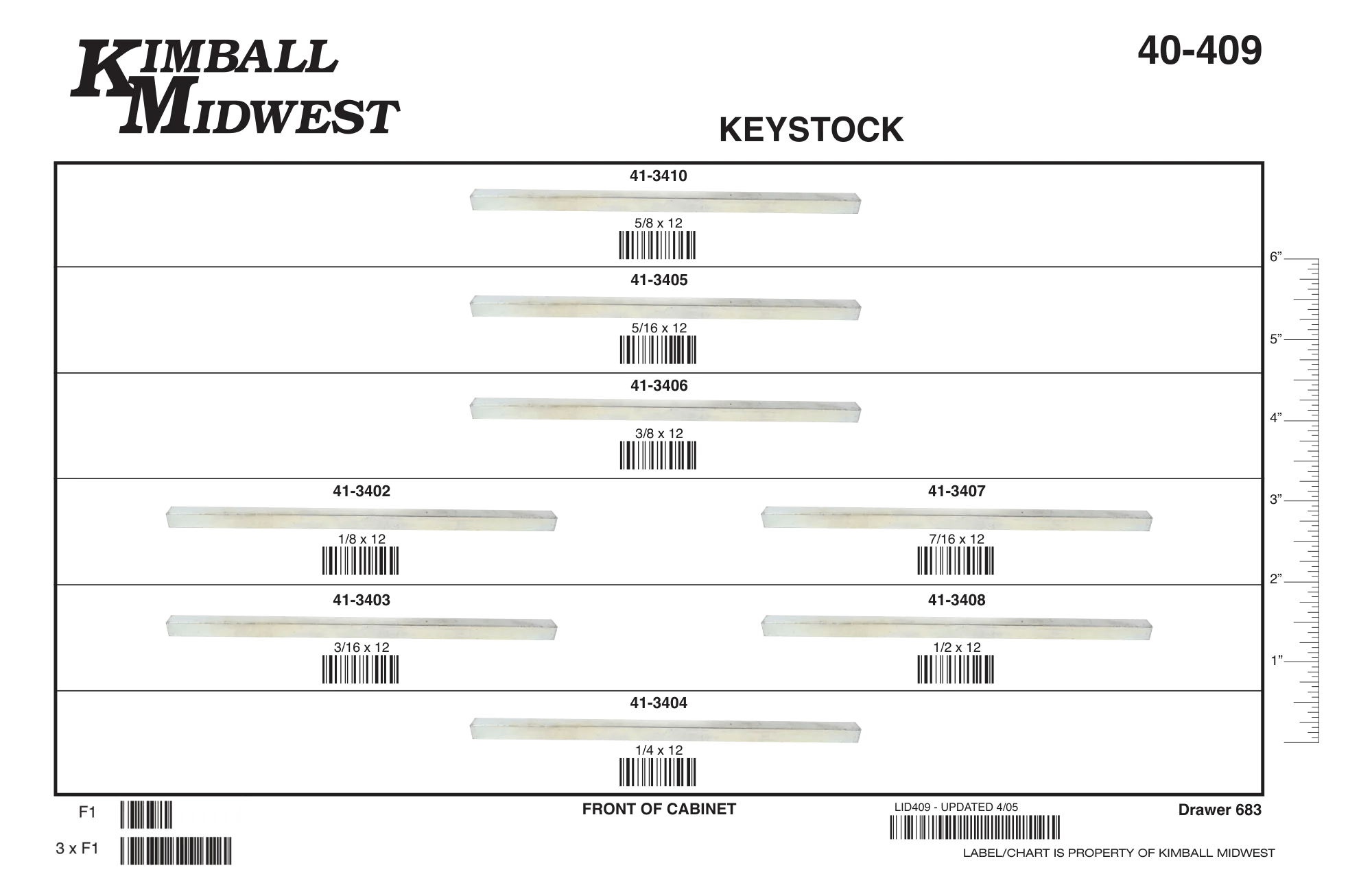 Square Undersized Key Stock Assortment (1/8" - 5/8")
