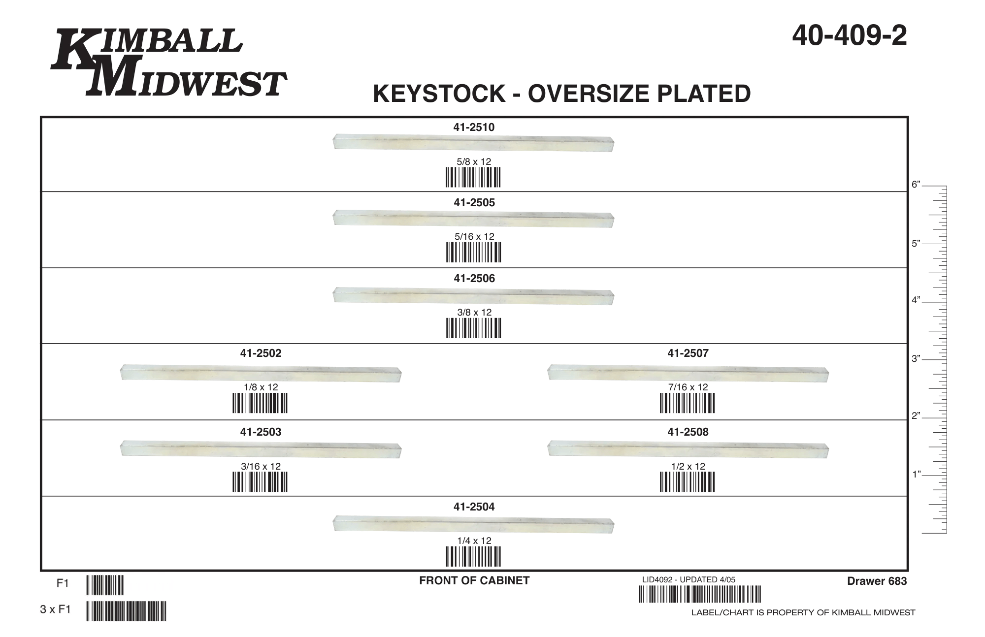 Square Key Stock Assortments