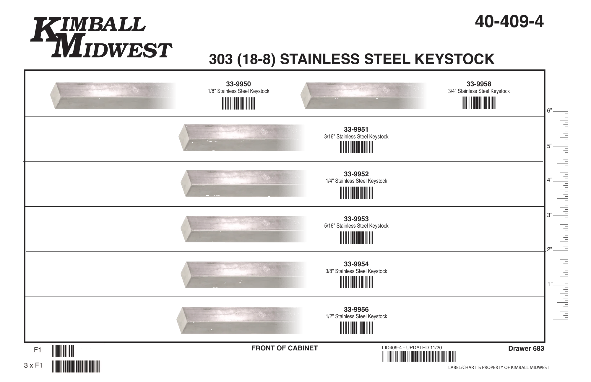 18-8 Stainless Steel Square Undersized Key Stock Assortments