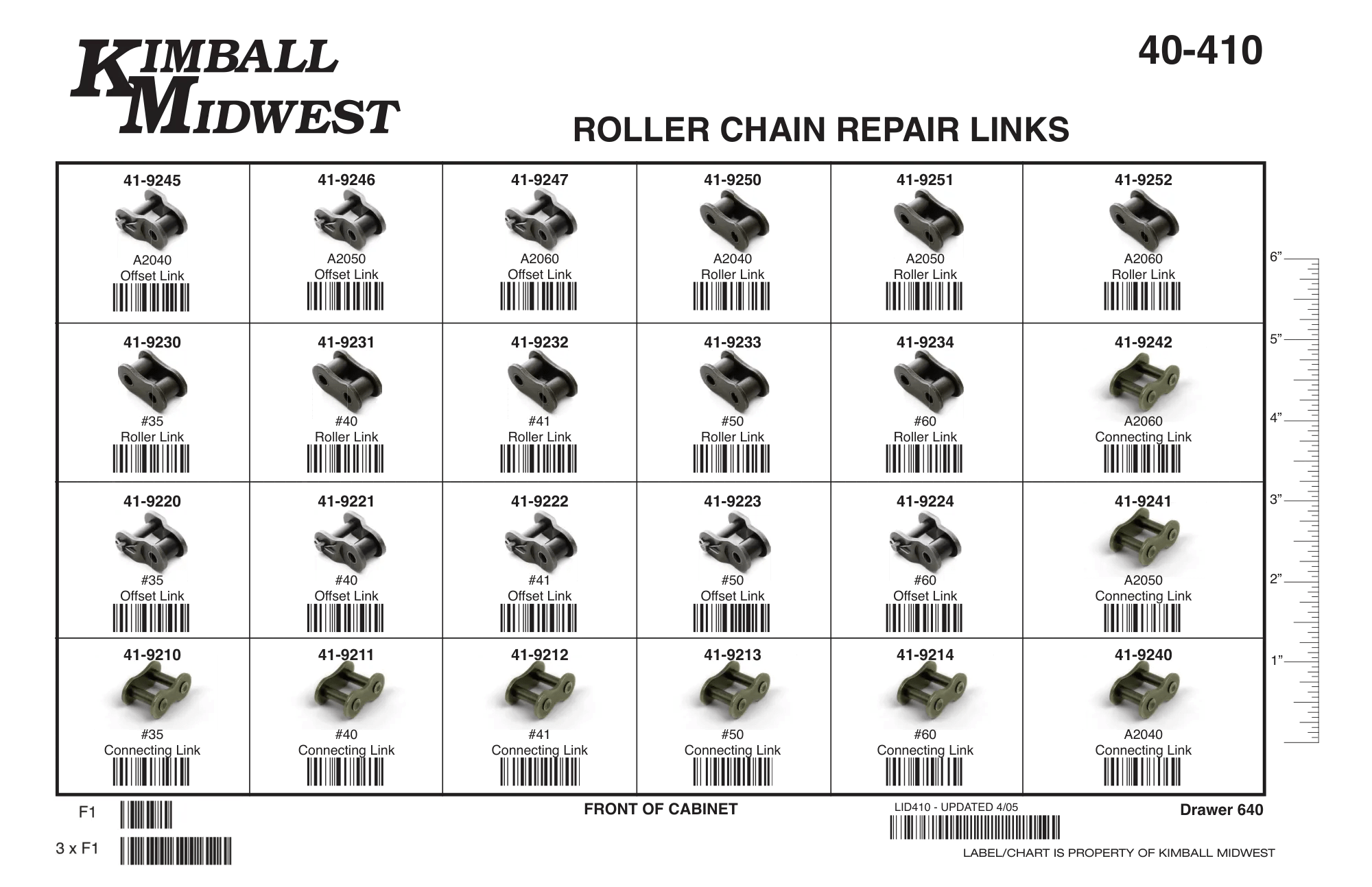 Roller Chain Repair Link Assortment (#35 - #A2060)