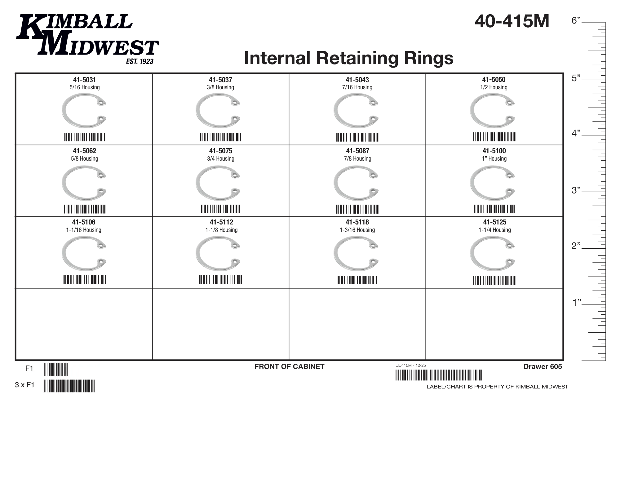 Internal Snap Ring (Housing Ring) Mobile Storage Solution Assortment (1/4" - 2-1/2")