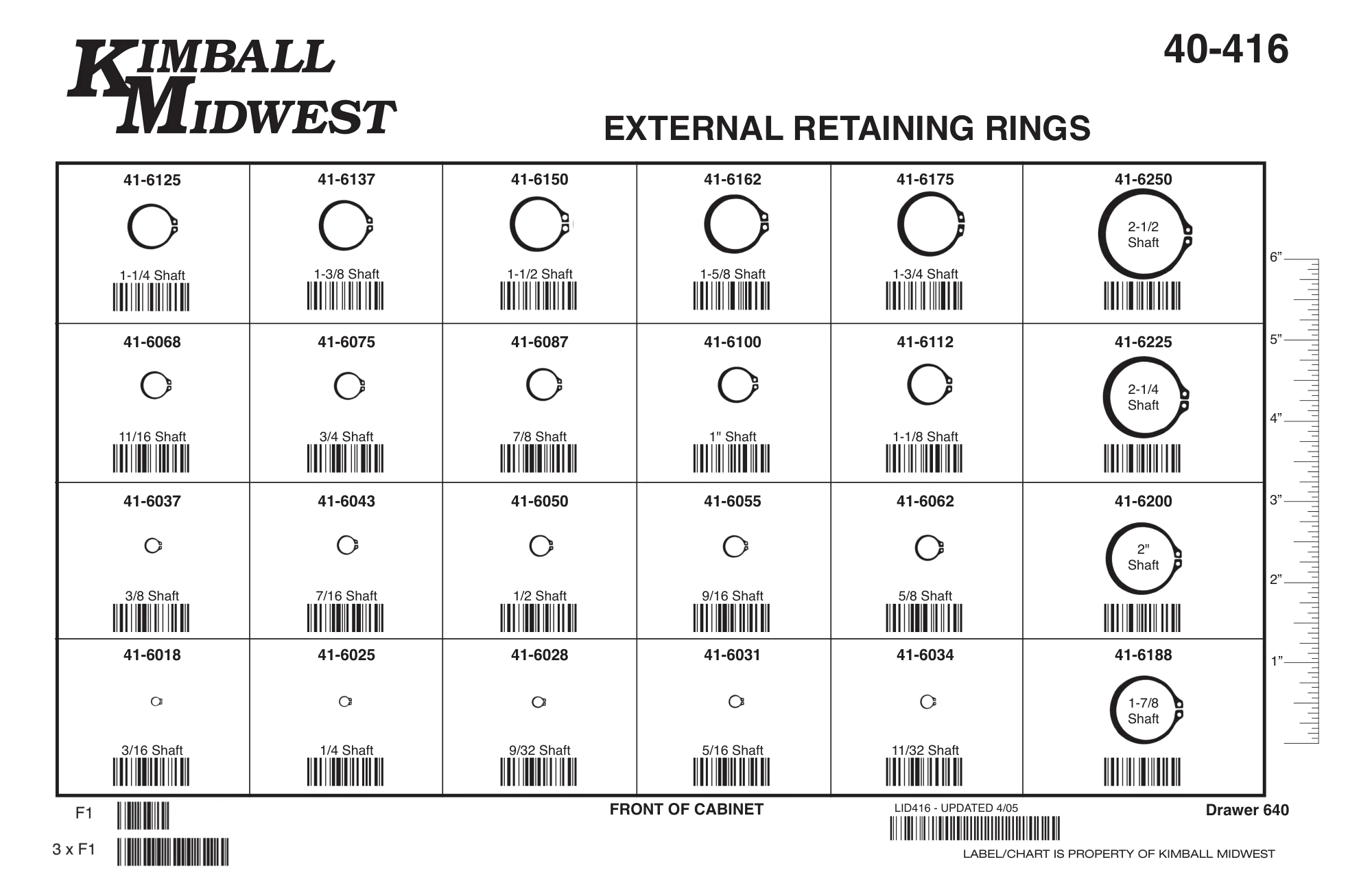 External Snap Ring (Retaining Ring) Assortment (3/16" - 2-1/2")