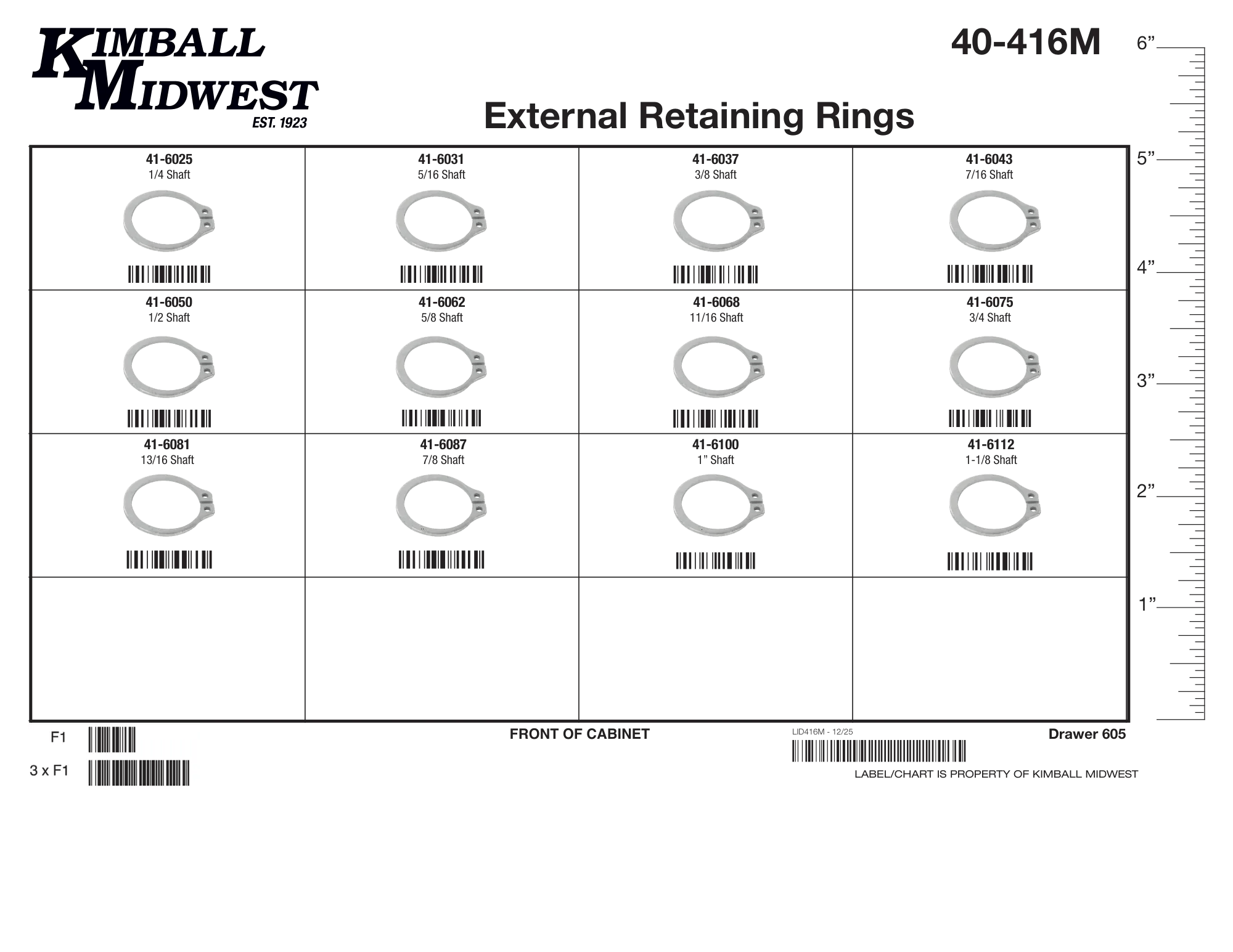 External Snap Ring (Retaining Ring) Mobile Storage Solution Assortment (3/16" - 2-1/2")