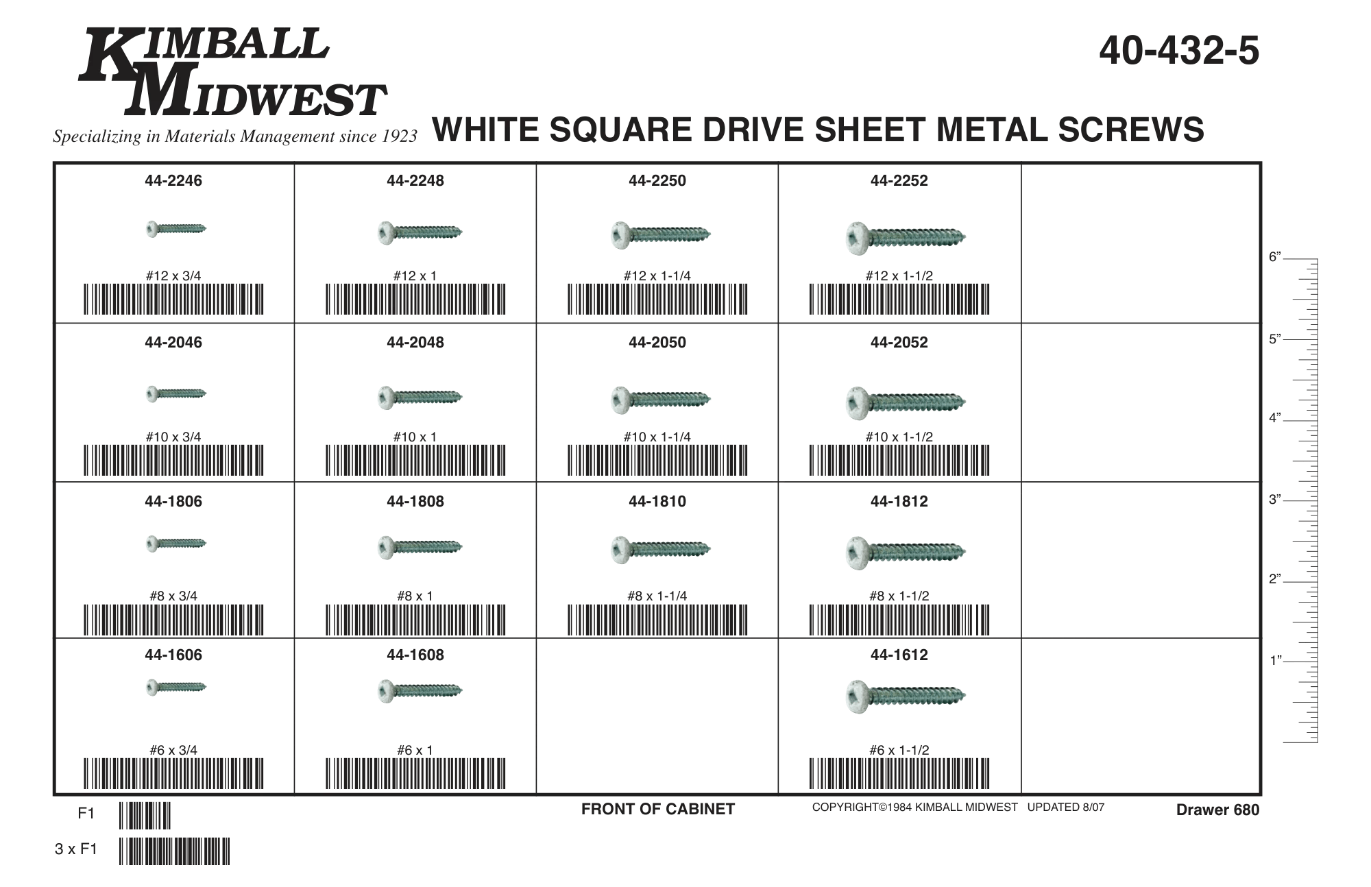 White Head Square Drive Pan Head Sheet Metal Screw Assortment (#6 - #12)
