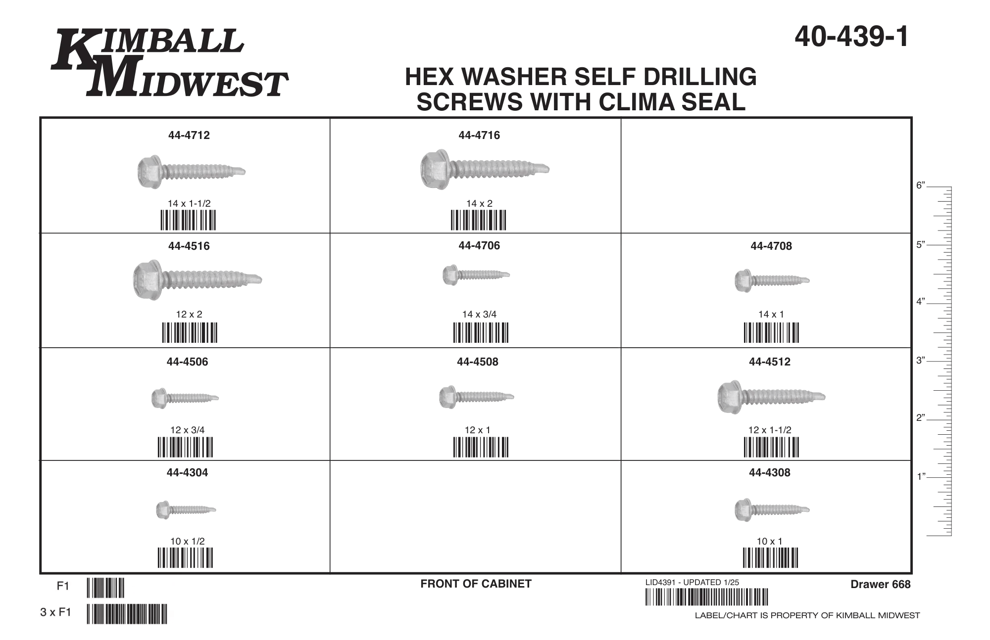 Hex Washer Head Self-Drilling Screw Assortment (#10 - #14)