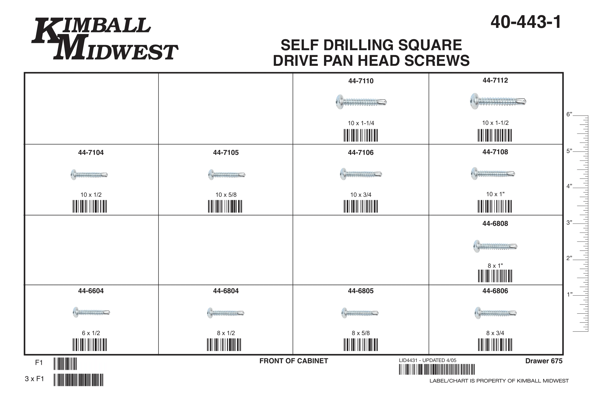 Square Drive Pan Head Self-Drilling Screw Assortment (#6 - #10)