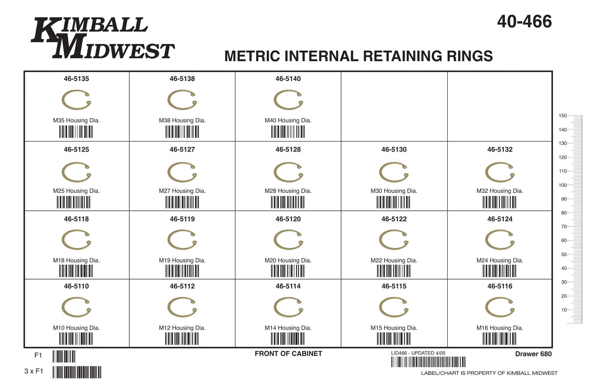 Internal Snap Ring (Housing Ring) Assortment (M10 - M40)