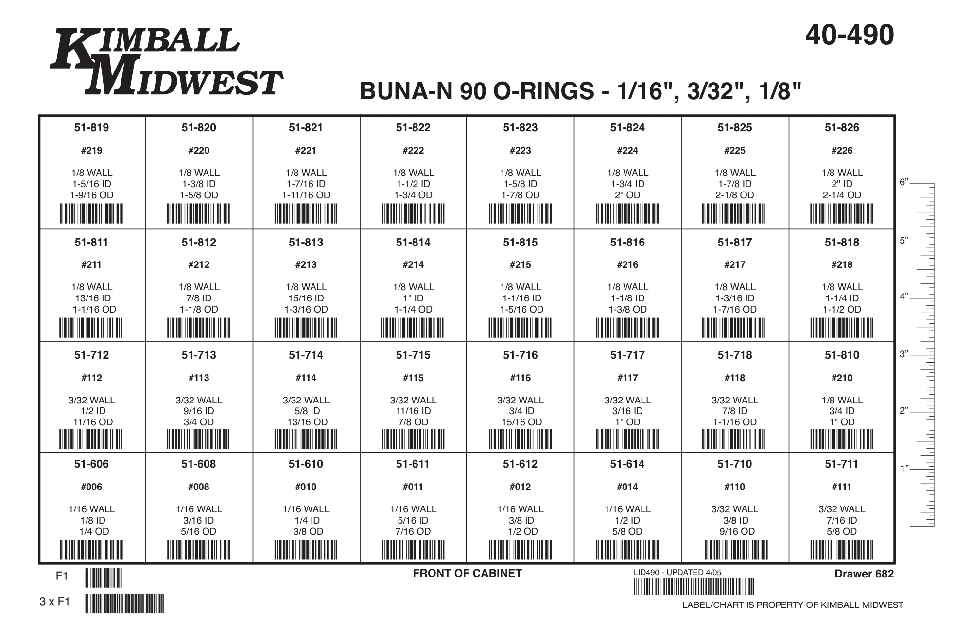1/16" - 1/8" Buna-N 90 O-Ring Assortment