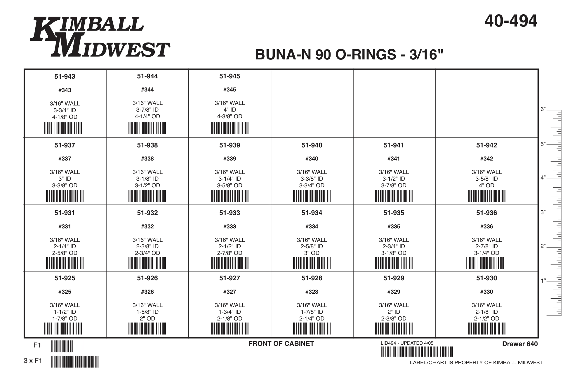 3/16" Buna-N 90 O-Ring Assortment