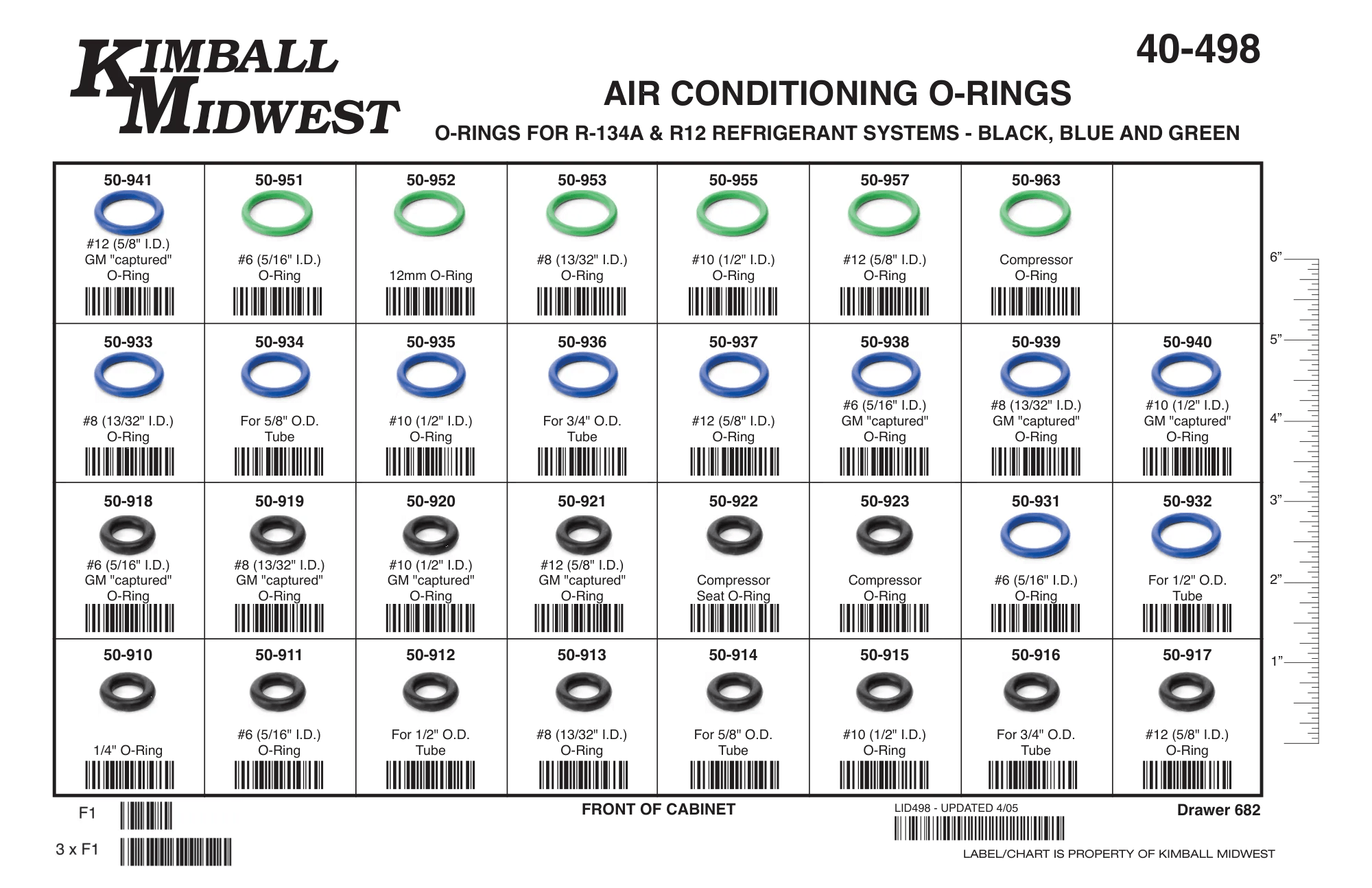 Blue, Black & Green Air Conditioning O-Ring Assortment