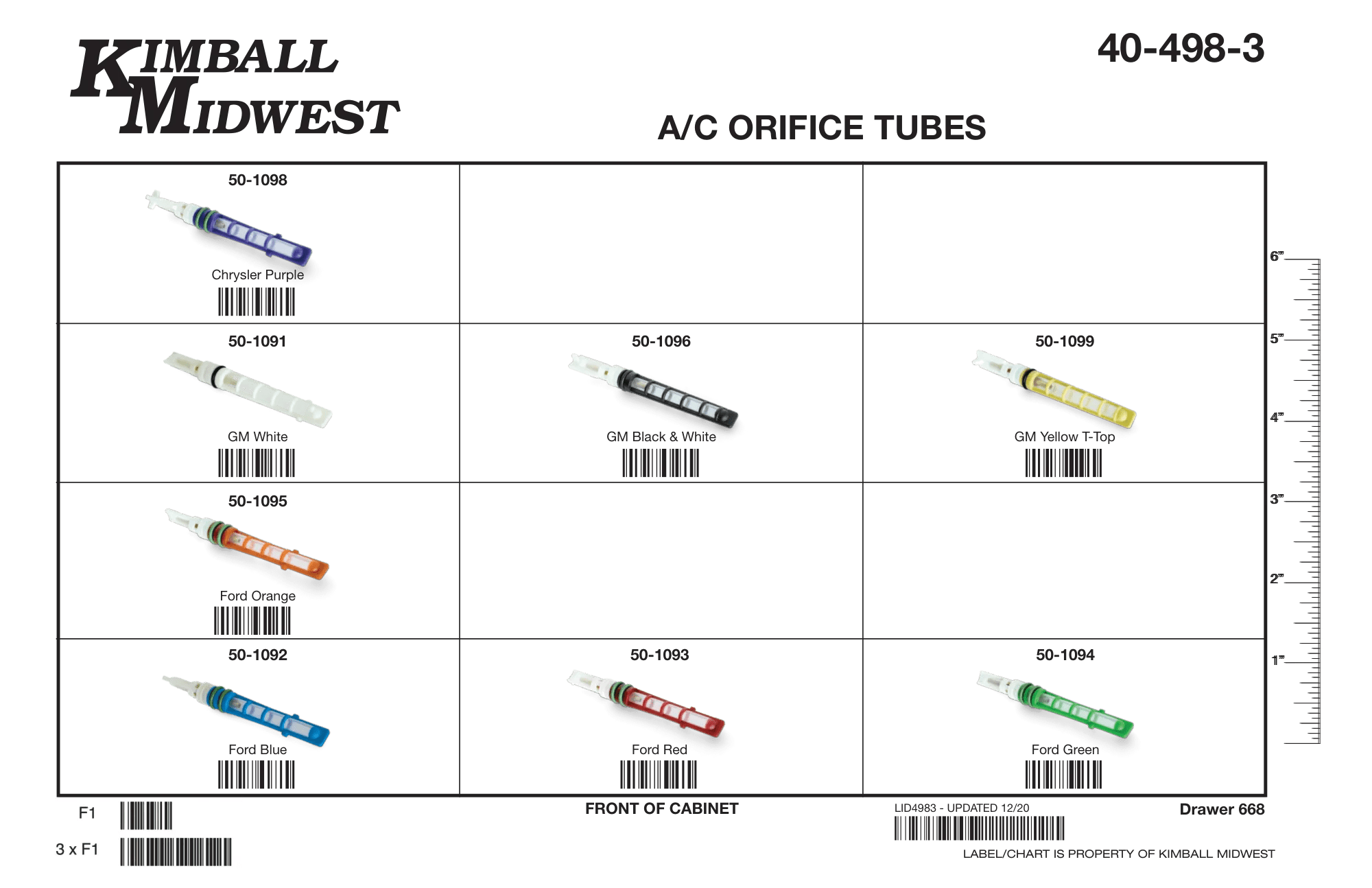 A/C Orifice Tube Assortment