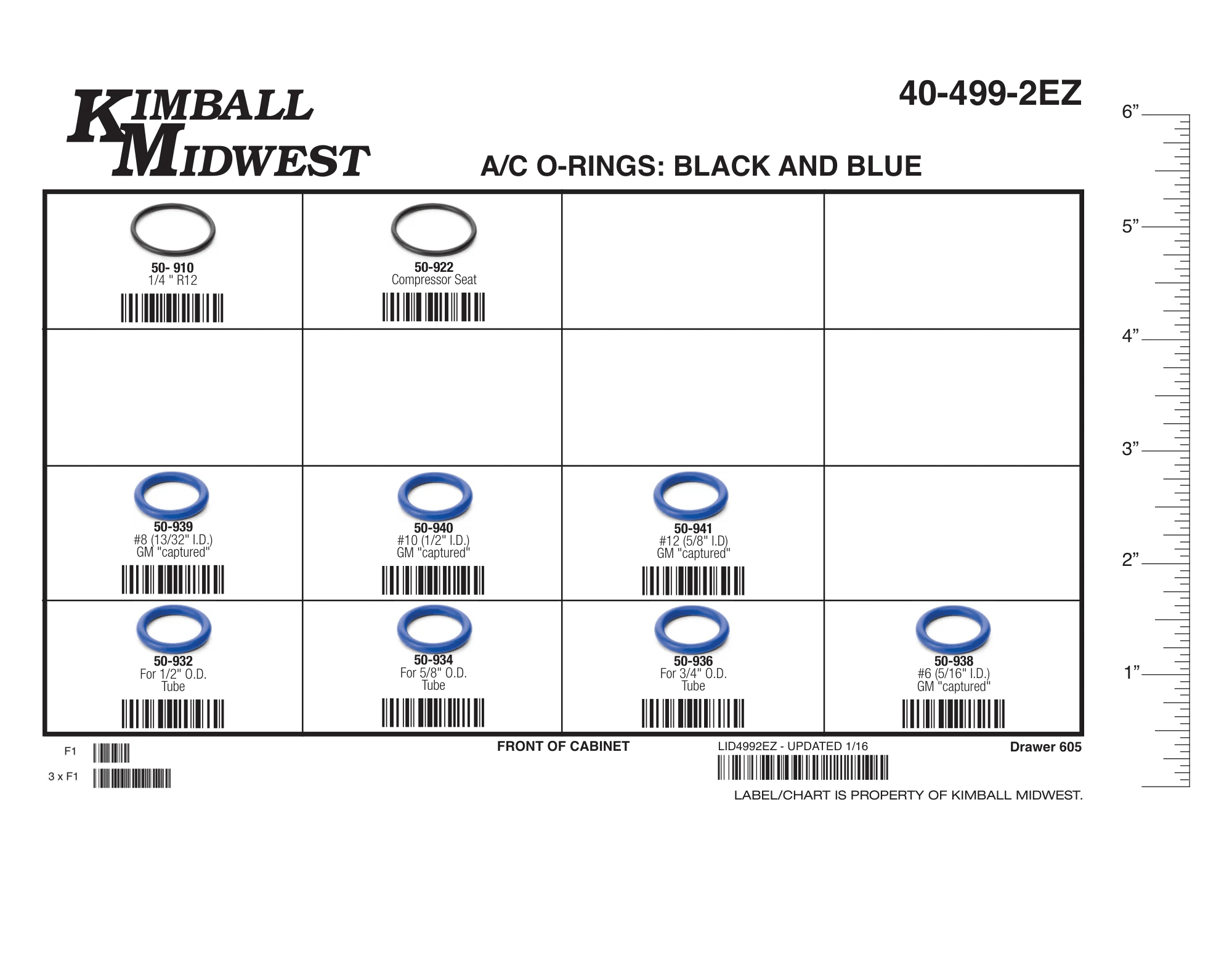 A/C Blue/Black O-Ring Kit
