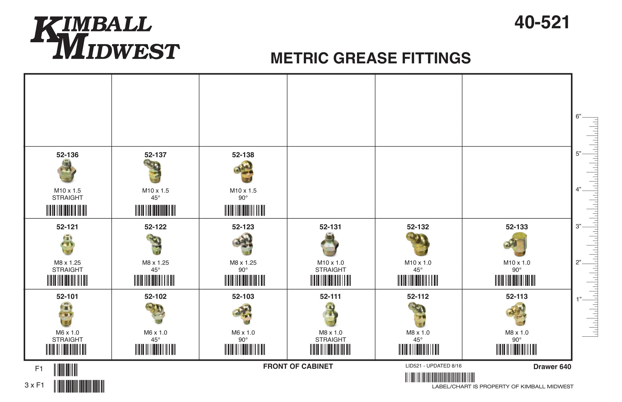 Metric 24 Compartment Drawer Grease Fitting Assortment