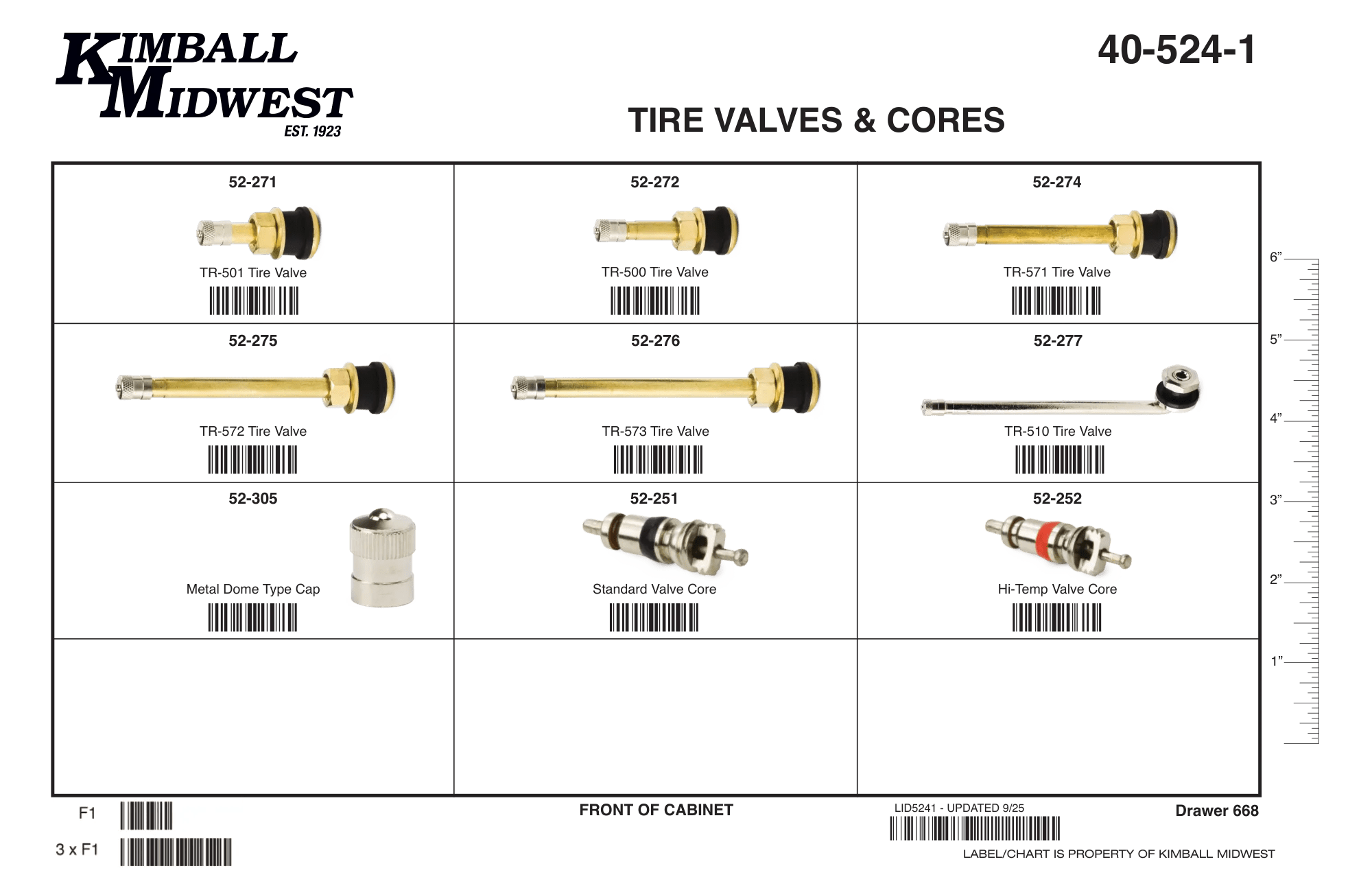 Tire & Valve Core Assortment