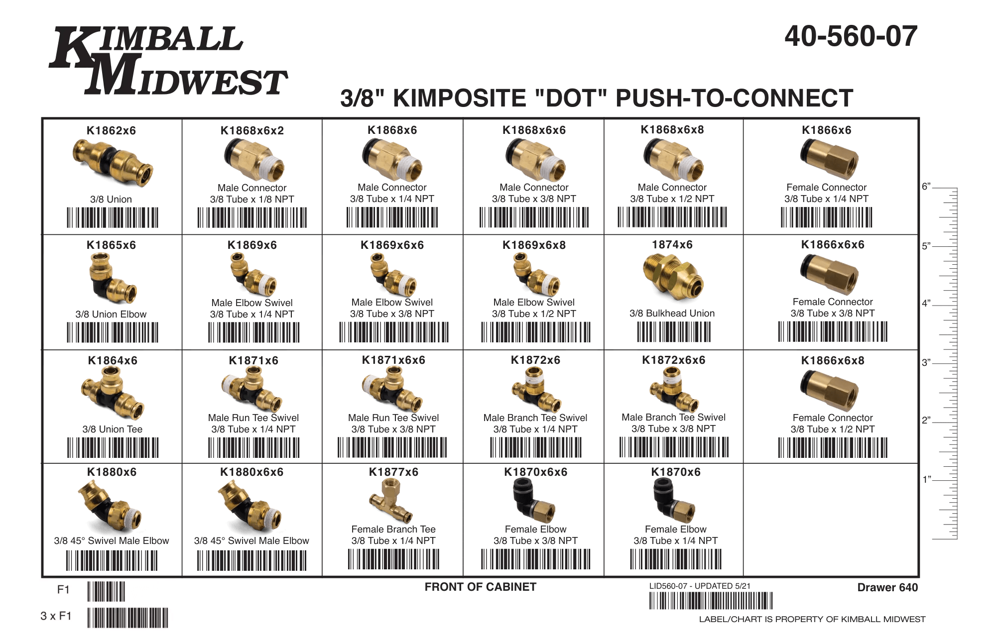 3/8" Kimposite "DOT" Push-To-Connect Assortment
