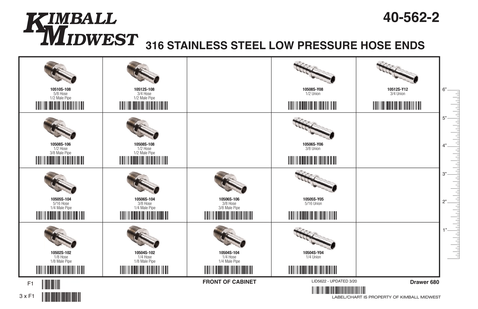 316 Stainless Steel Low Pressure Hose End Assortments