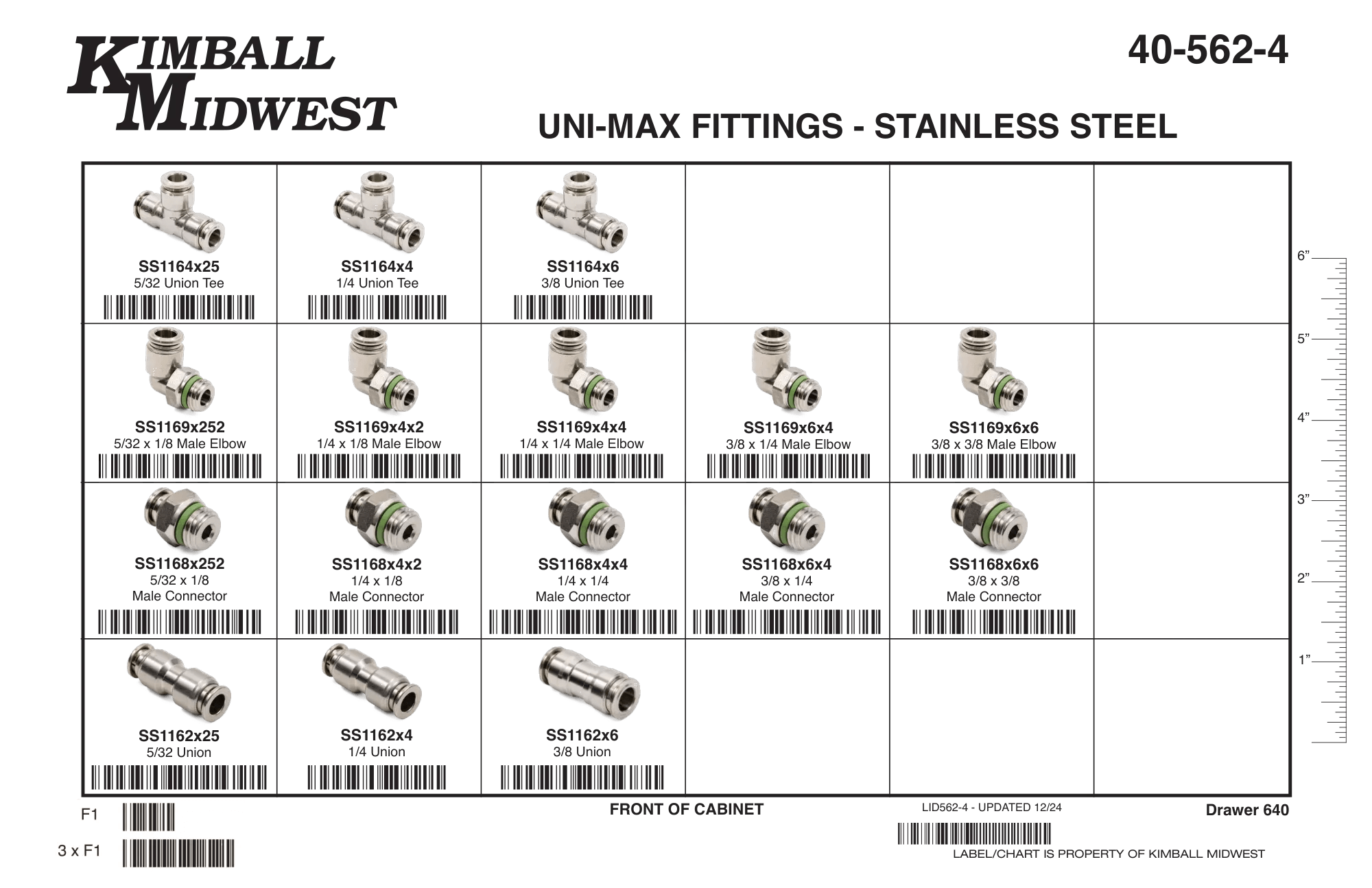 Uni-Max Stainless Steel Fittings Assortment (5/32" - 3/8")