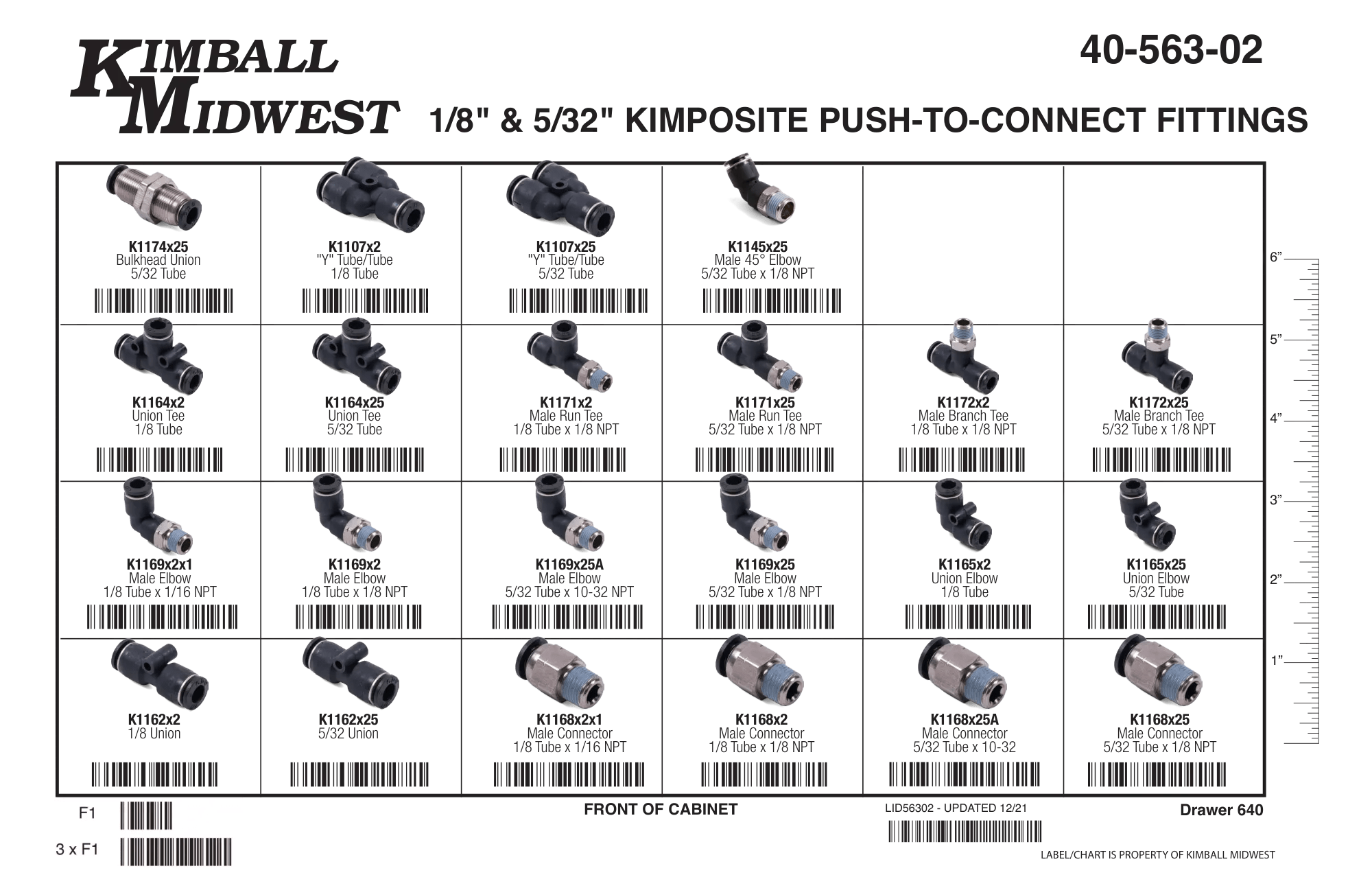 1/8" - 5/32" Kimposite Push-To-Connect Fitting Assortment