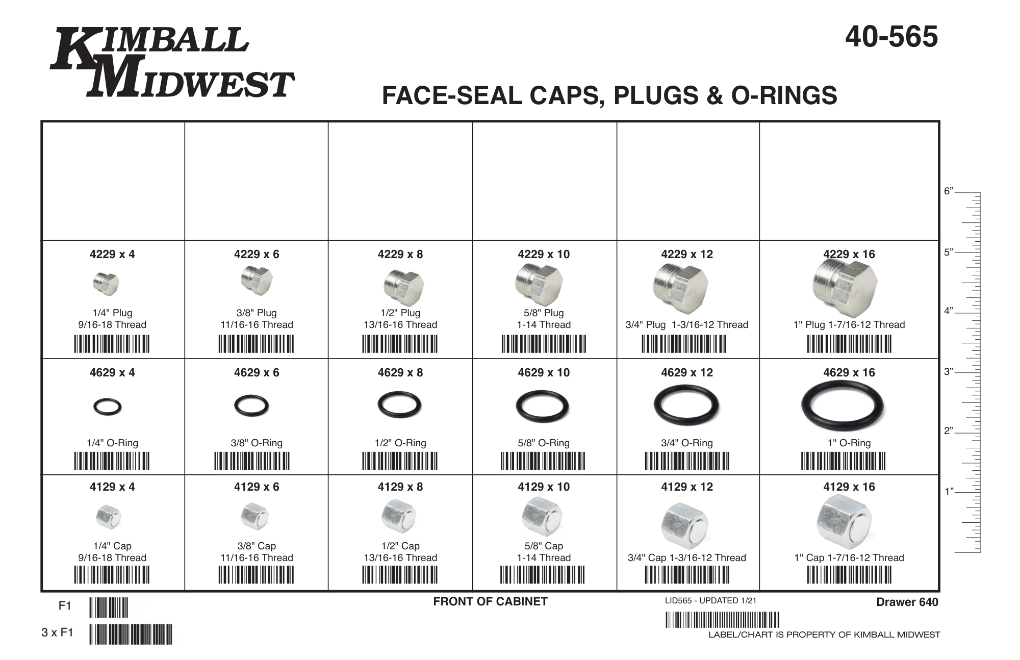Face-Seal Caps, Plugs O-Ring Assortment (1/4" - 1")