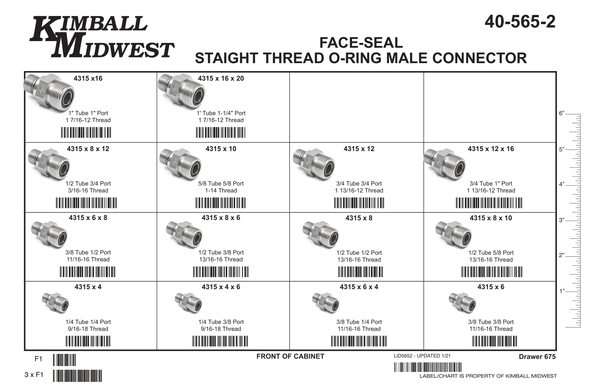 Face-Seal Male Connector Assortment (1/4" - 1")