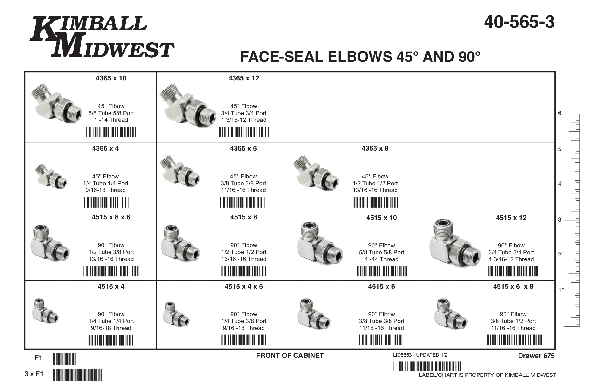 Face-Seal Elbow Assortment (1/4" - 3/4")