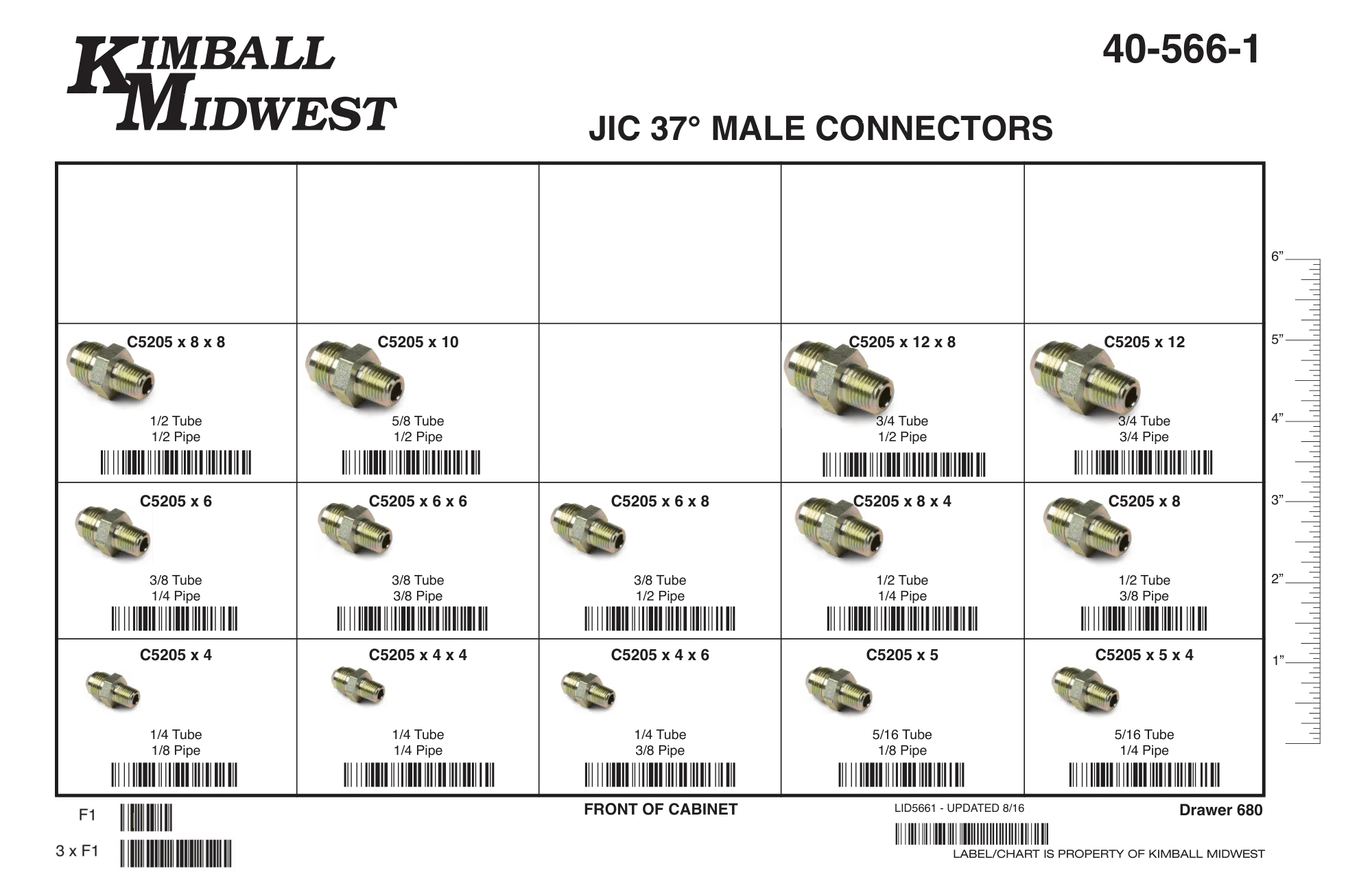 Steel 37° JIC Male Connector Assortment (1/8" - 3/4")